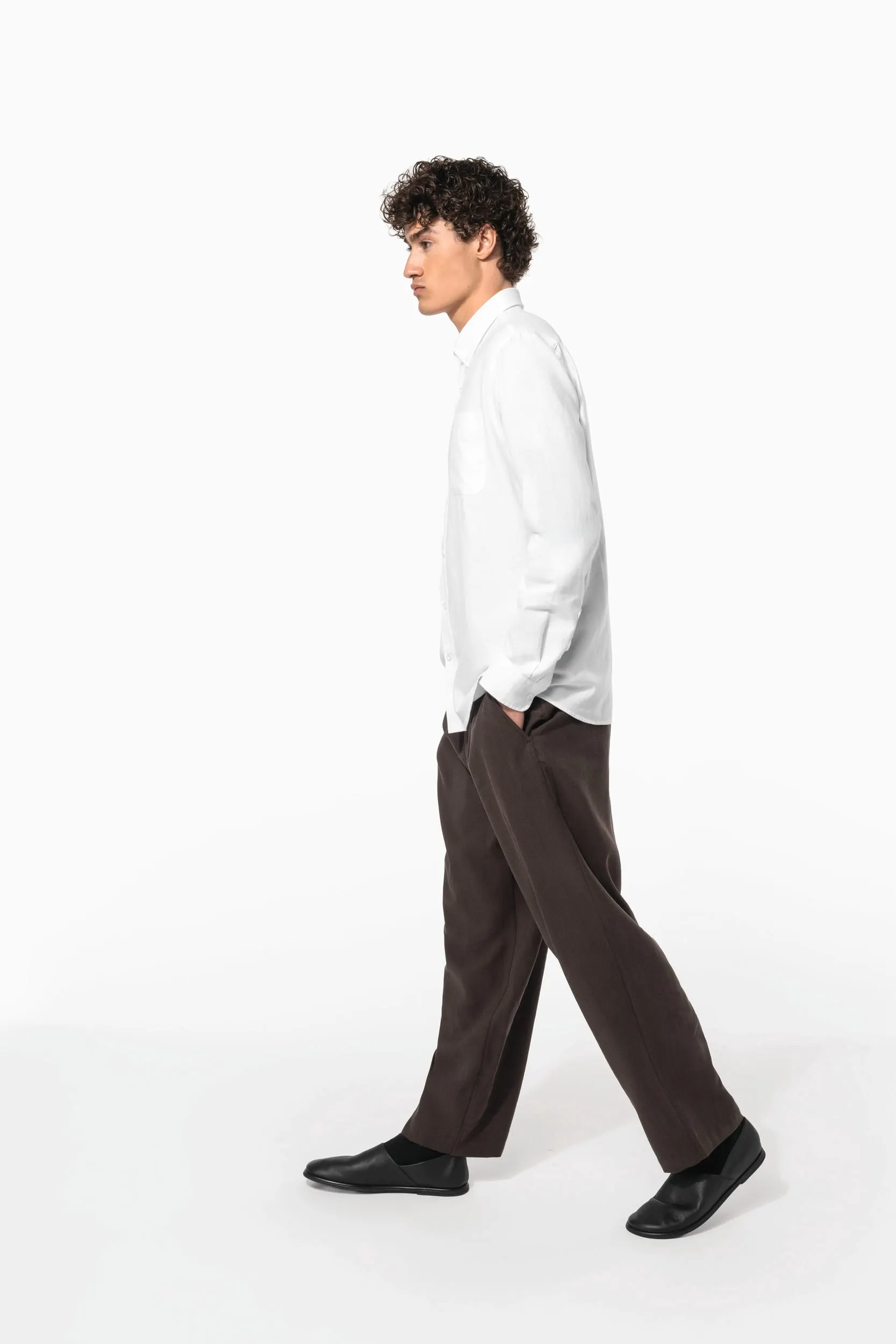 Camisa oxford lavada manga larga