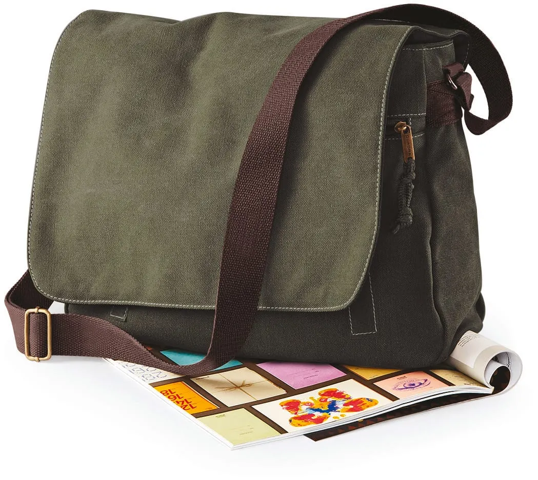 Bolsa mensajero canvas estilo vintage