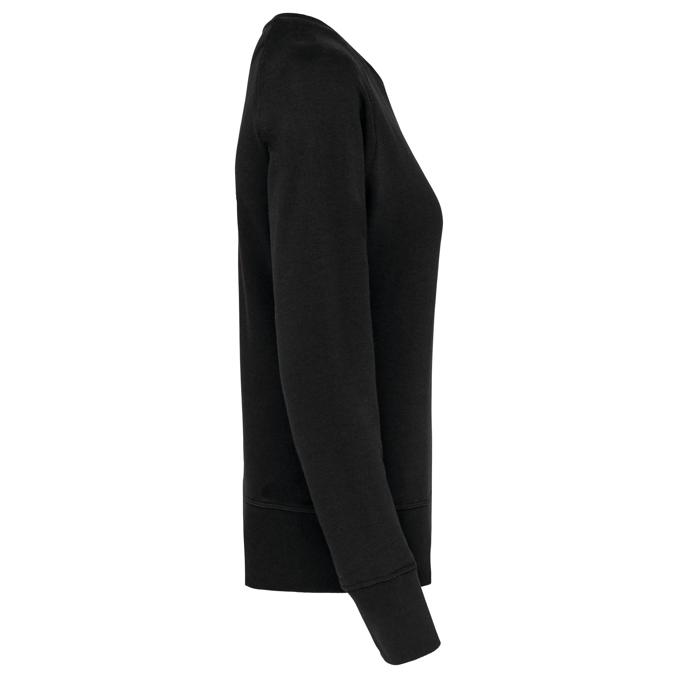 Sudadera algodón orgánico con cuello redondo y mangas raglan de mujer