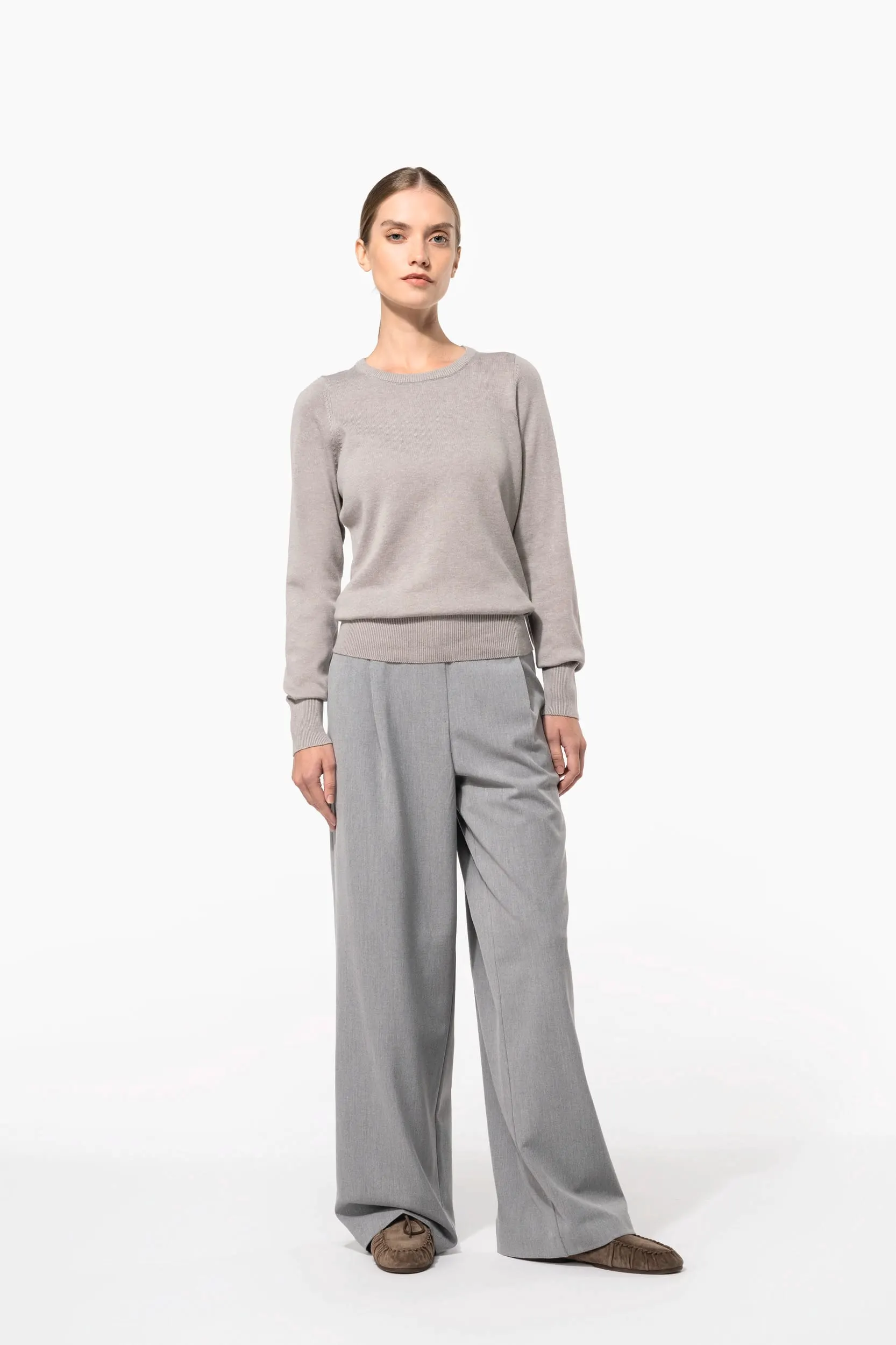 Jersey cuello redondo manga larga mujer