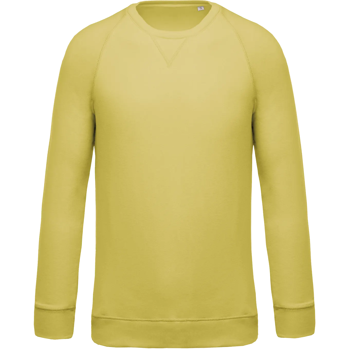 Sudadera algodón orgánico con cuello redondo y mangas raglán de hombre