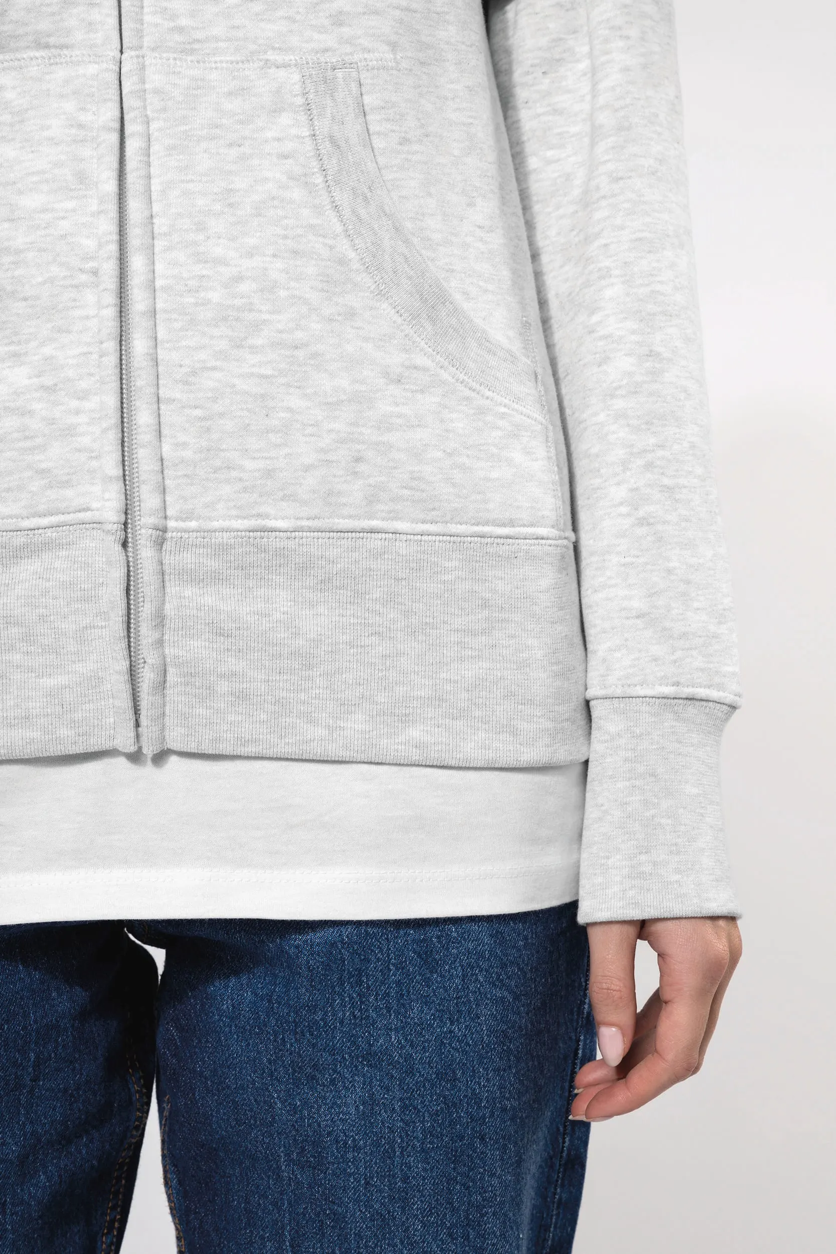 Sudadera con capucha y cremallera de mujer