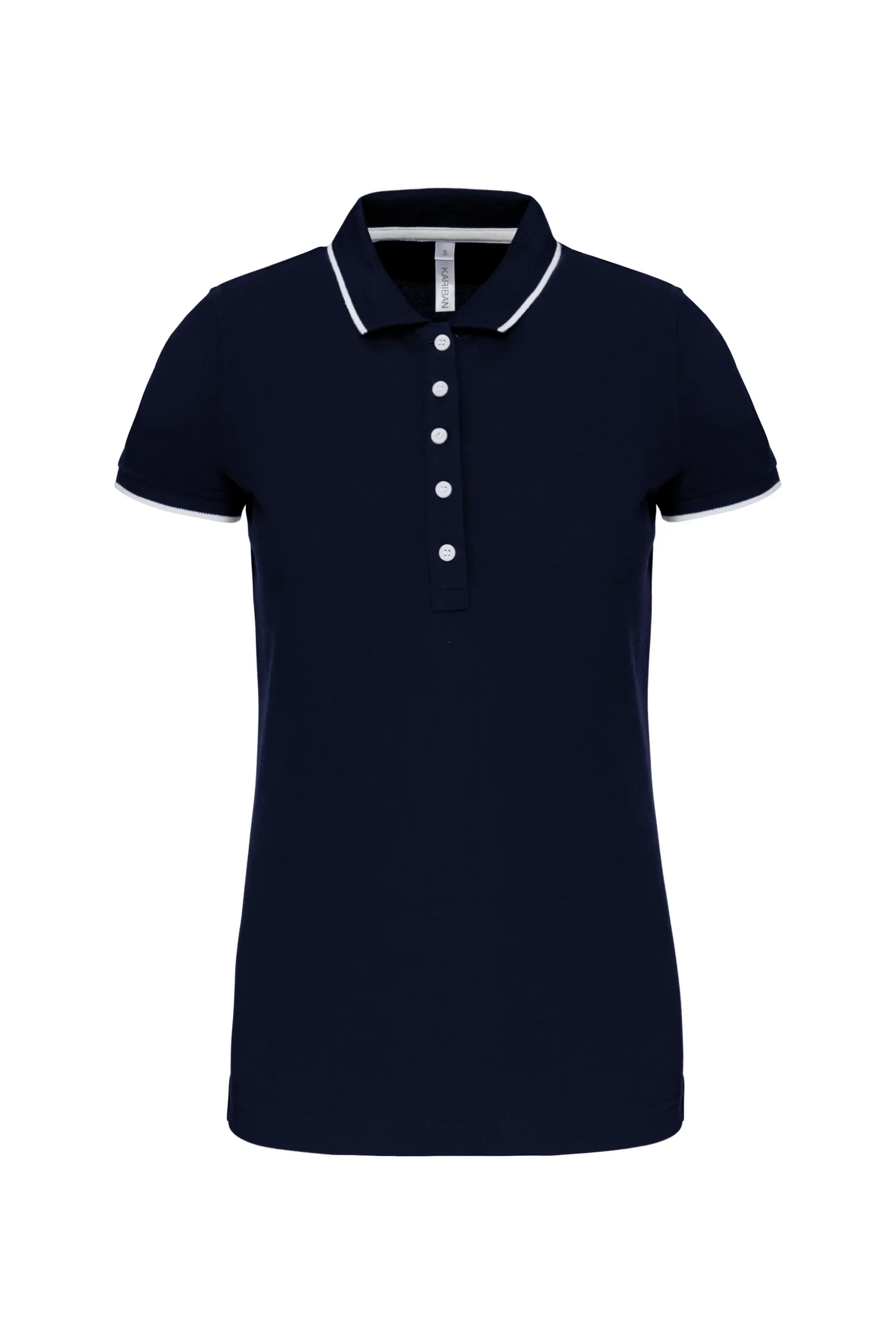 Polo piqué maga corta mujer