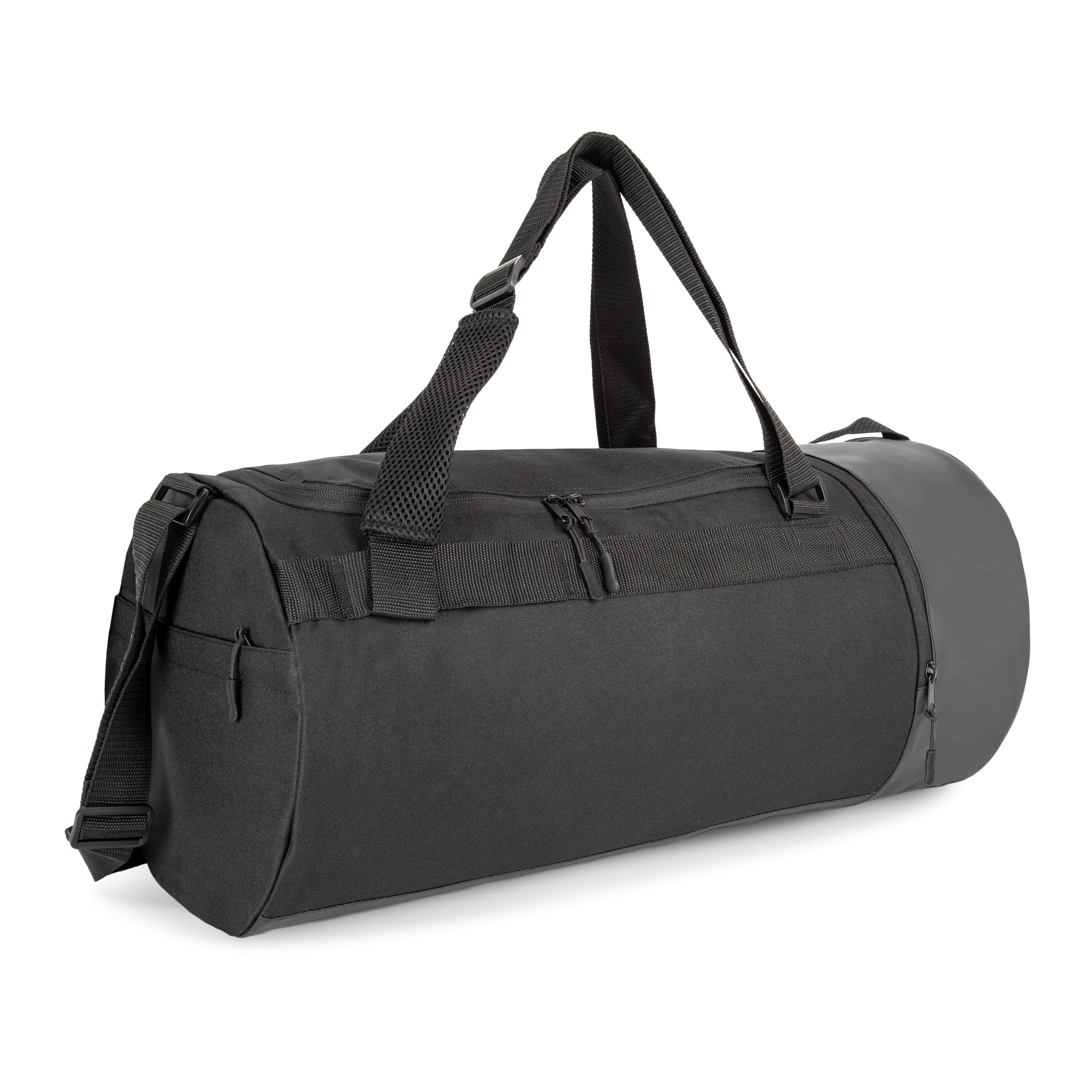 Bolsa de deporte cilíndrica con compartimento separado para calzado