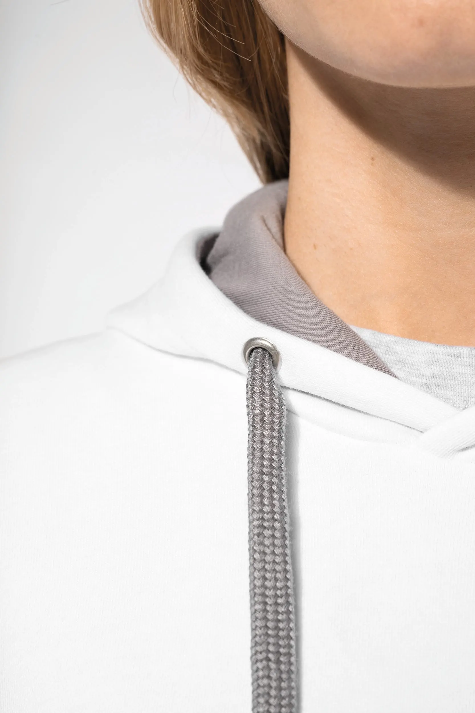 Sudadera capucha contrastada mujer