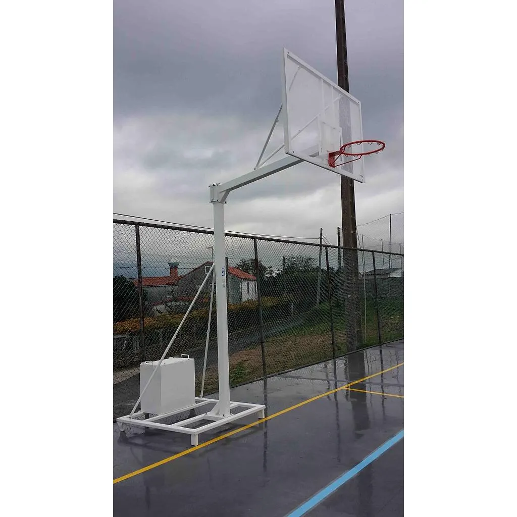 JUEGO DE 2 CANASTAS BALONCESTO DELUXE MONOTUBO TUBO 100 TRASLADABLE 2 RUEDAS CON CARRO  -SIN TABLERO, ARO