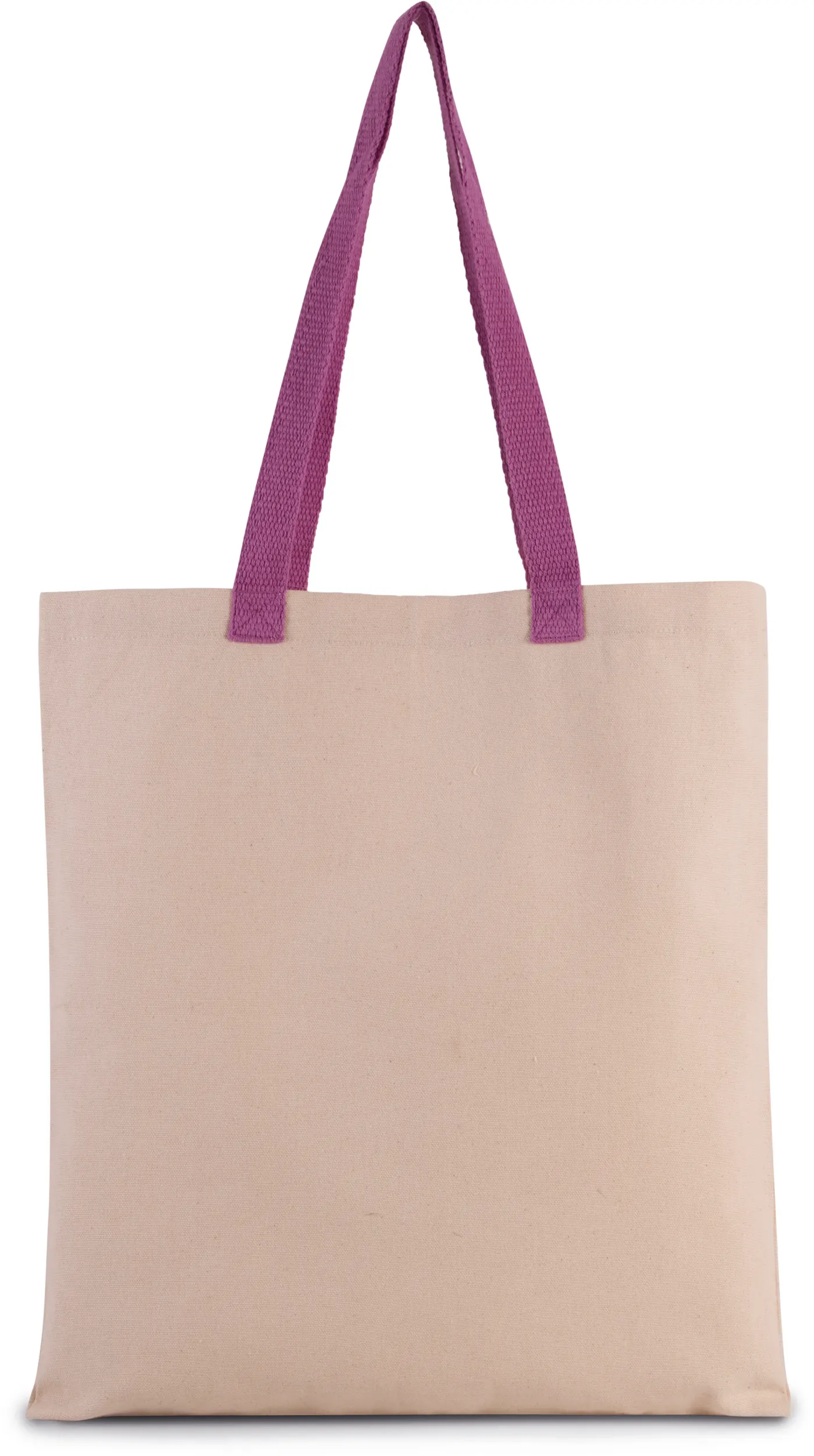Bolsa shopper tejido canvas plana con asas contrastadas