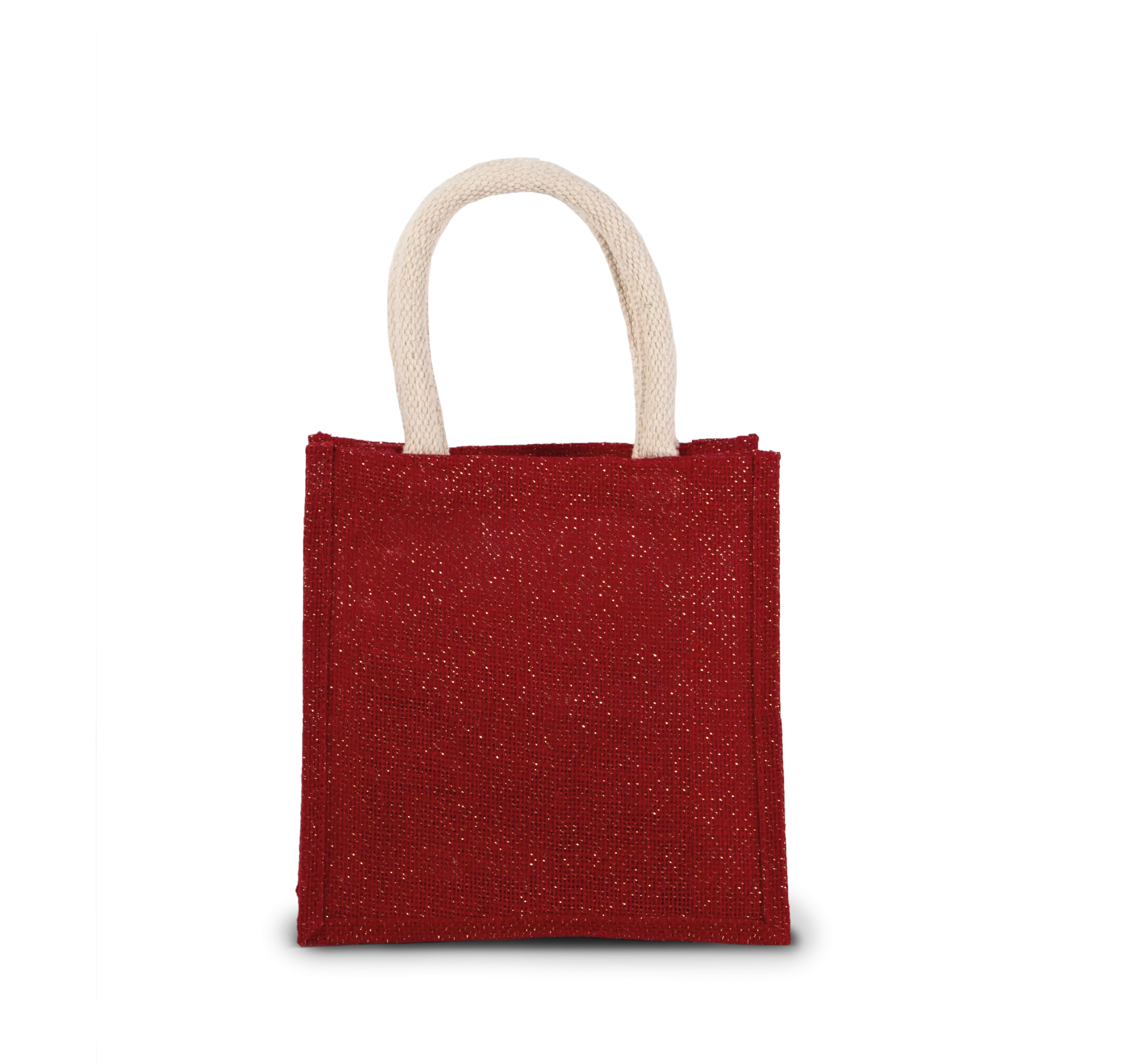 Bolsa estilo tote de tela de yute, modelo pequeño