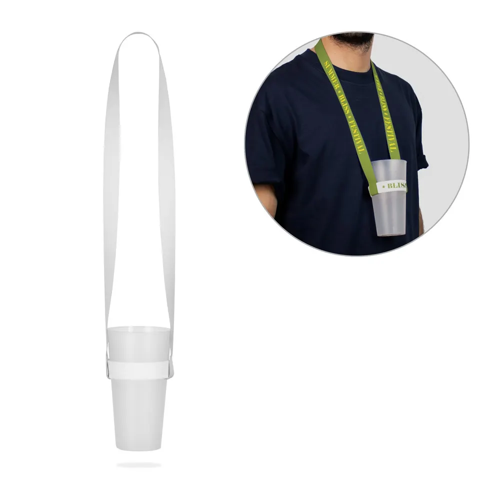 SWINDON. SET Lanyard SUBLIMACIÓN Largo II (20 mm) Duo con portavasos elástico de sublimación