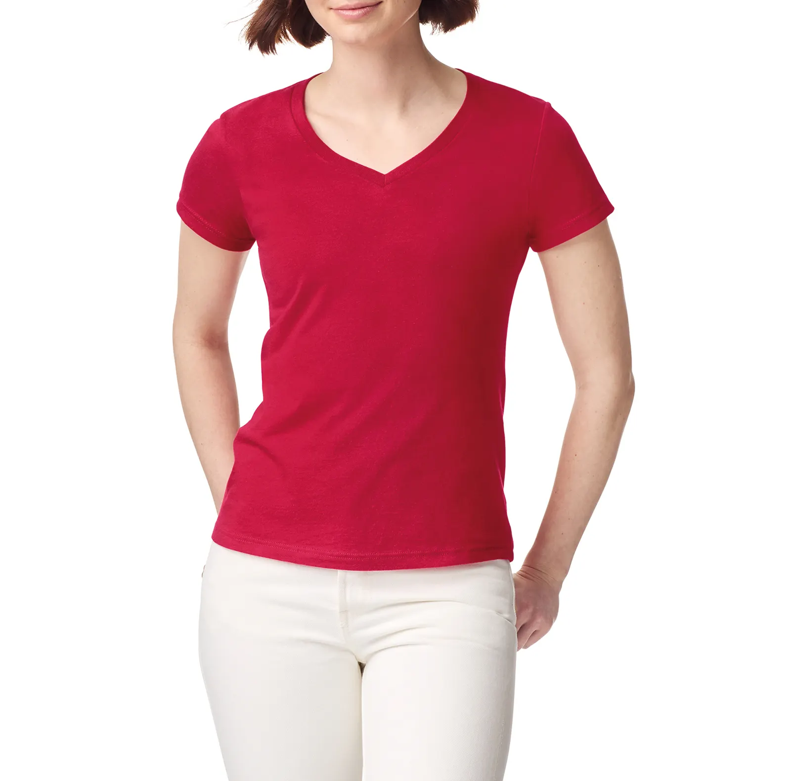 Camiseta SoftStyle cuello de pico mujer