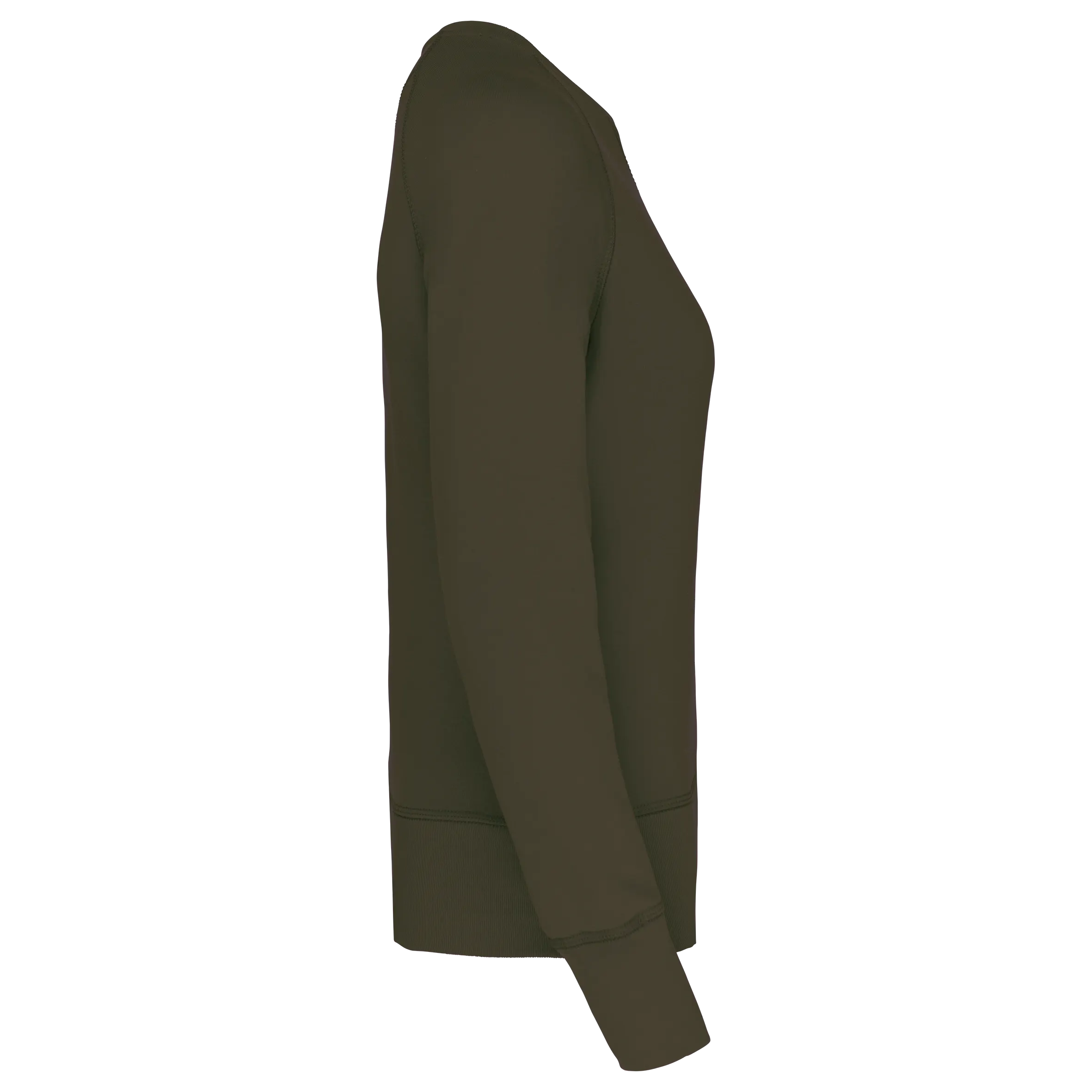 Sudadera algodón orgánico con cuello redondo y mangas raglan de mujer