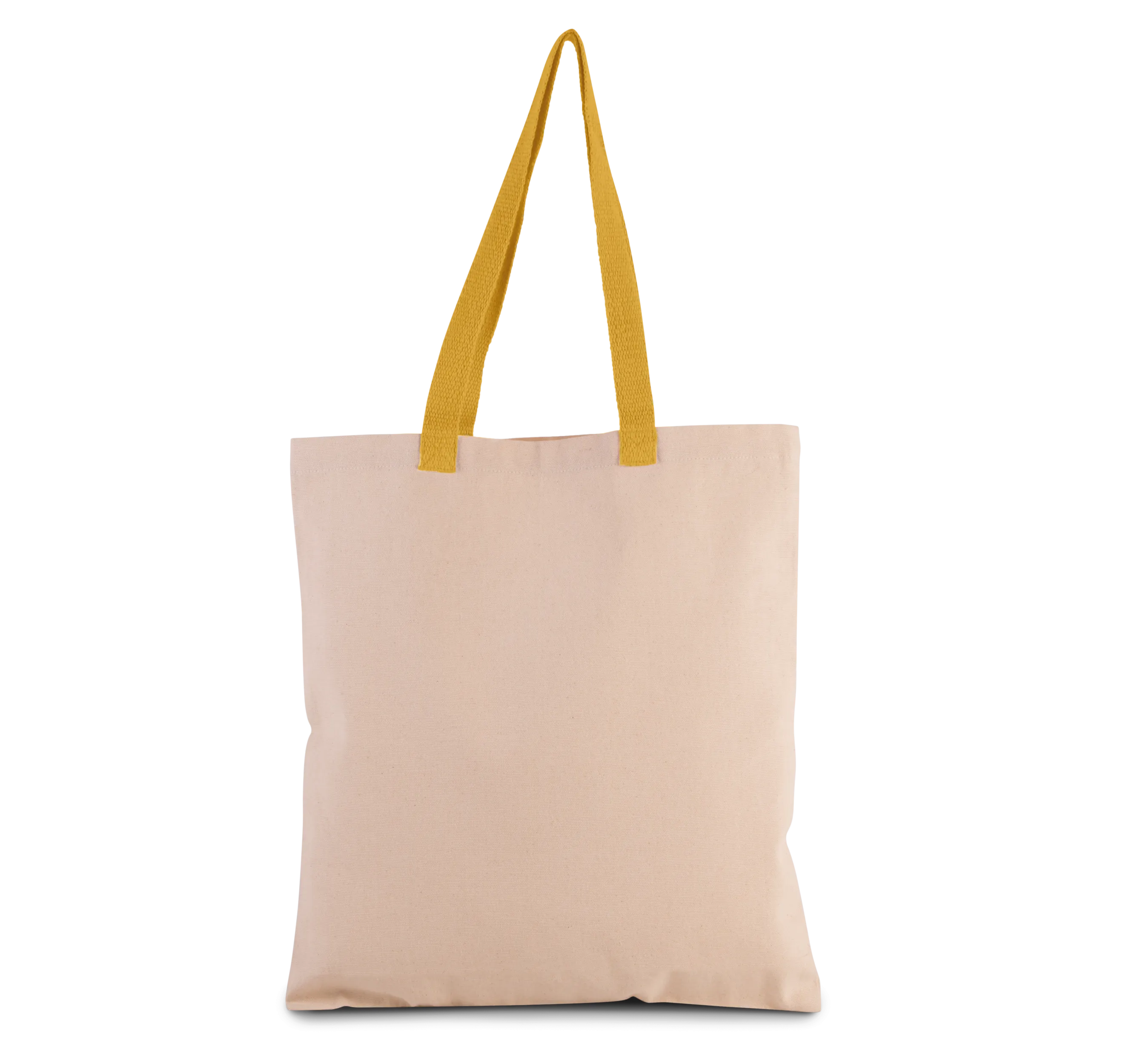 Bolsa shopper tejido canvas con fuelle y asas contrastadas