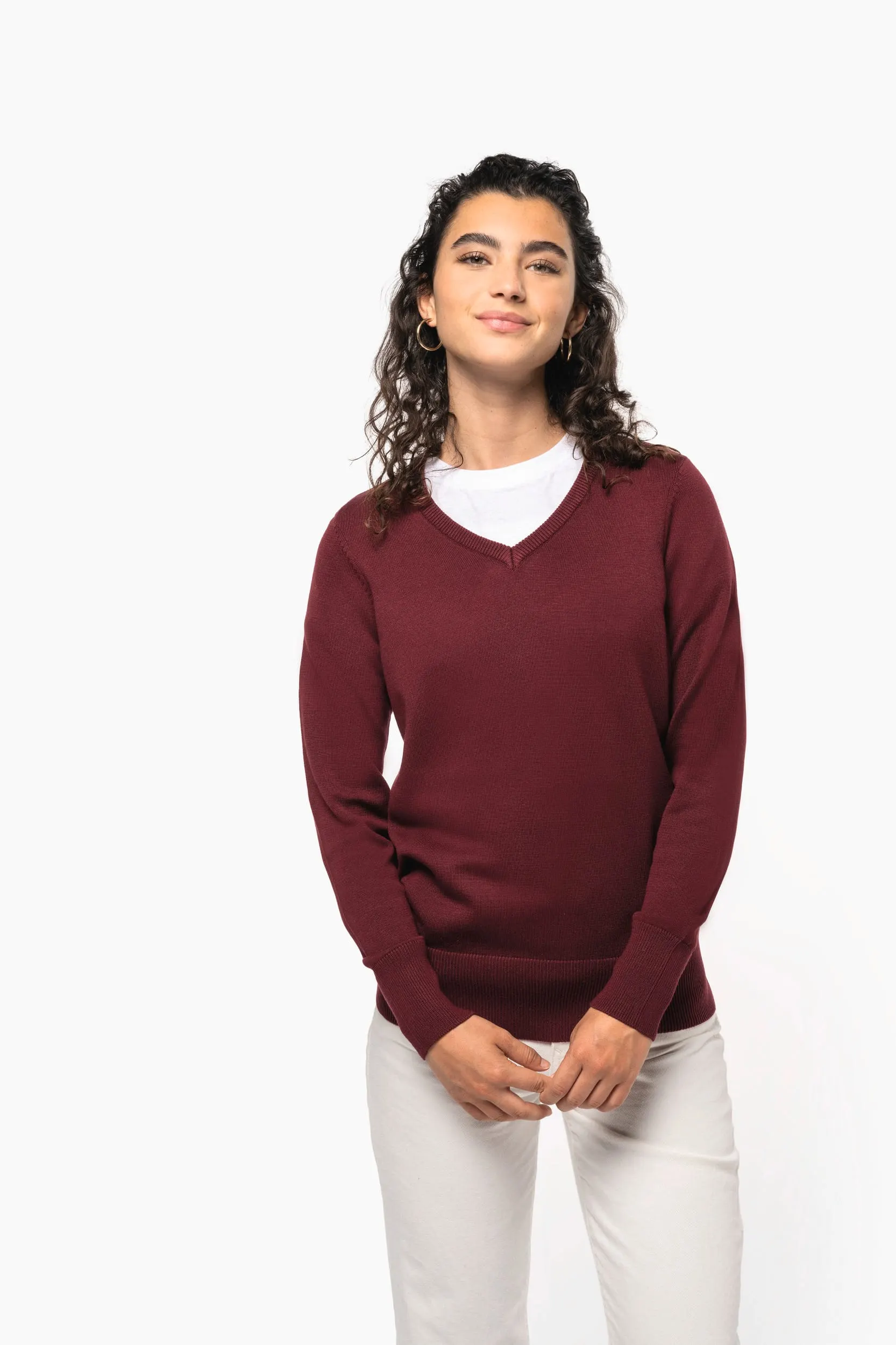 Jersey cuello de pico mujer