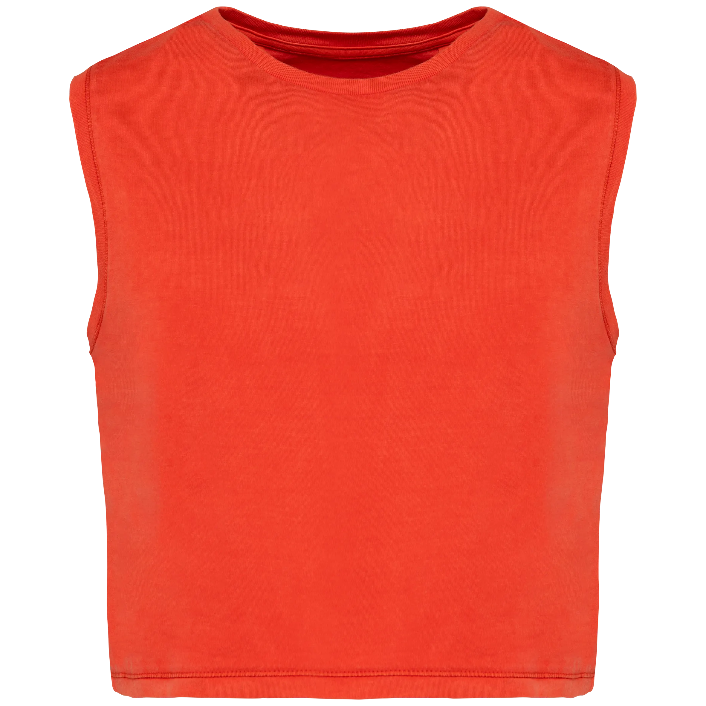 Camiseta crop ecorresponsable sin mangas mujer