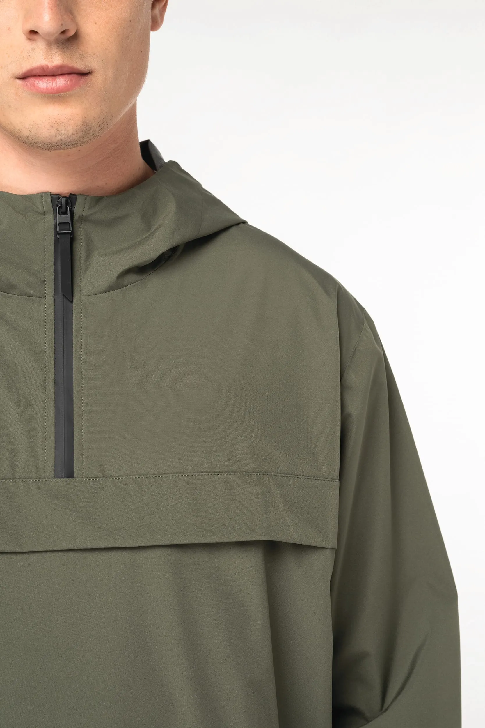 Chaqueta cortavientos impermeable ecorresponsable 1/4 cremallera unisex