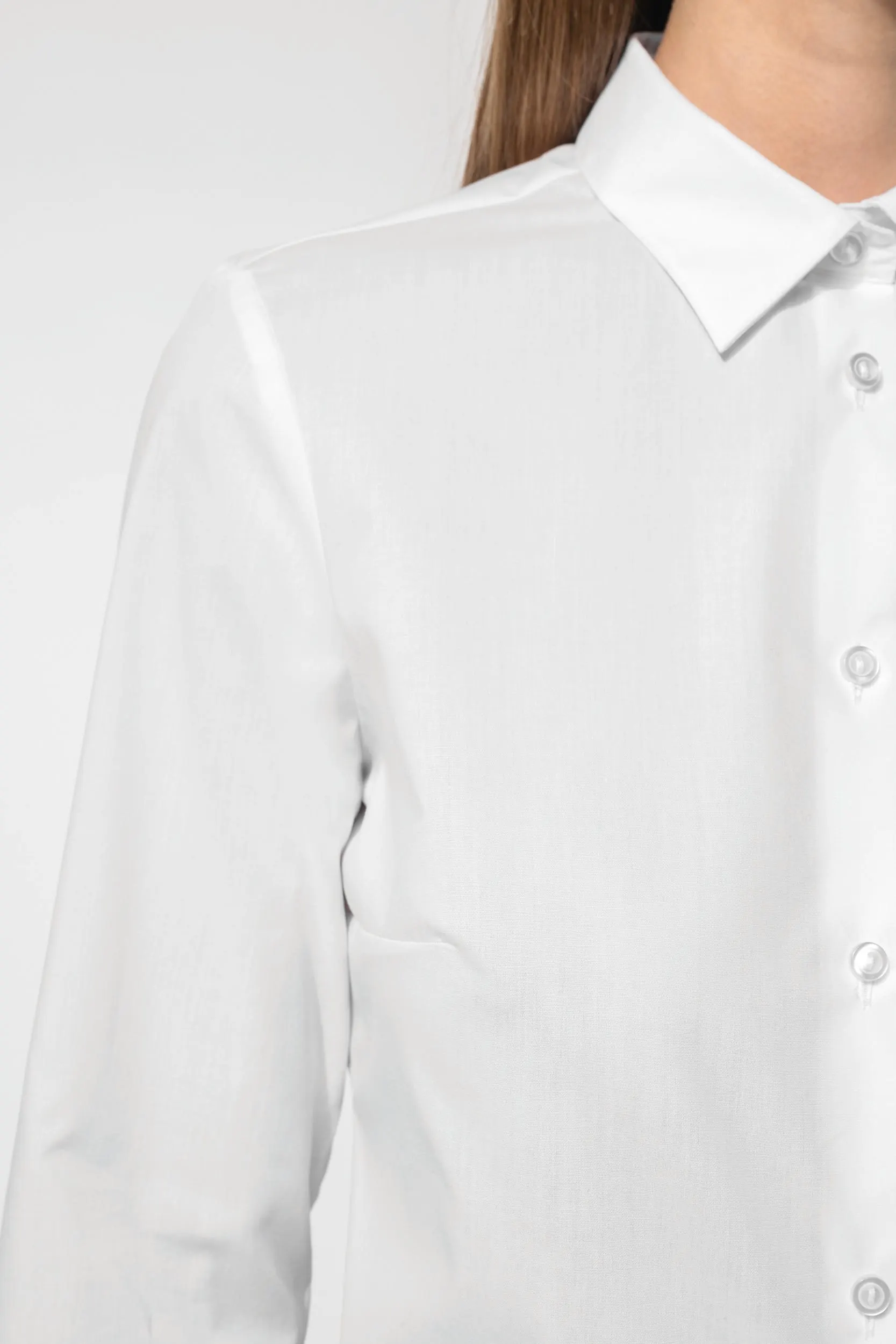 Camisa popelina de polialgodón de fácil cuidado para mujer