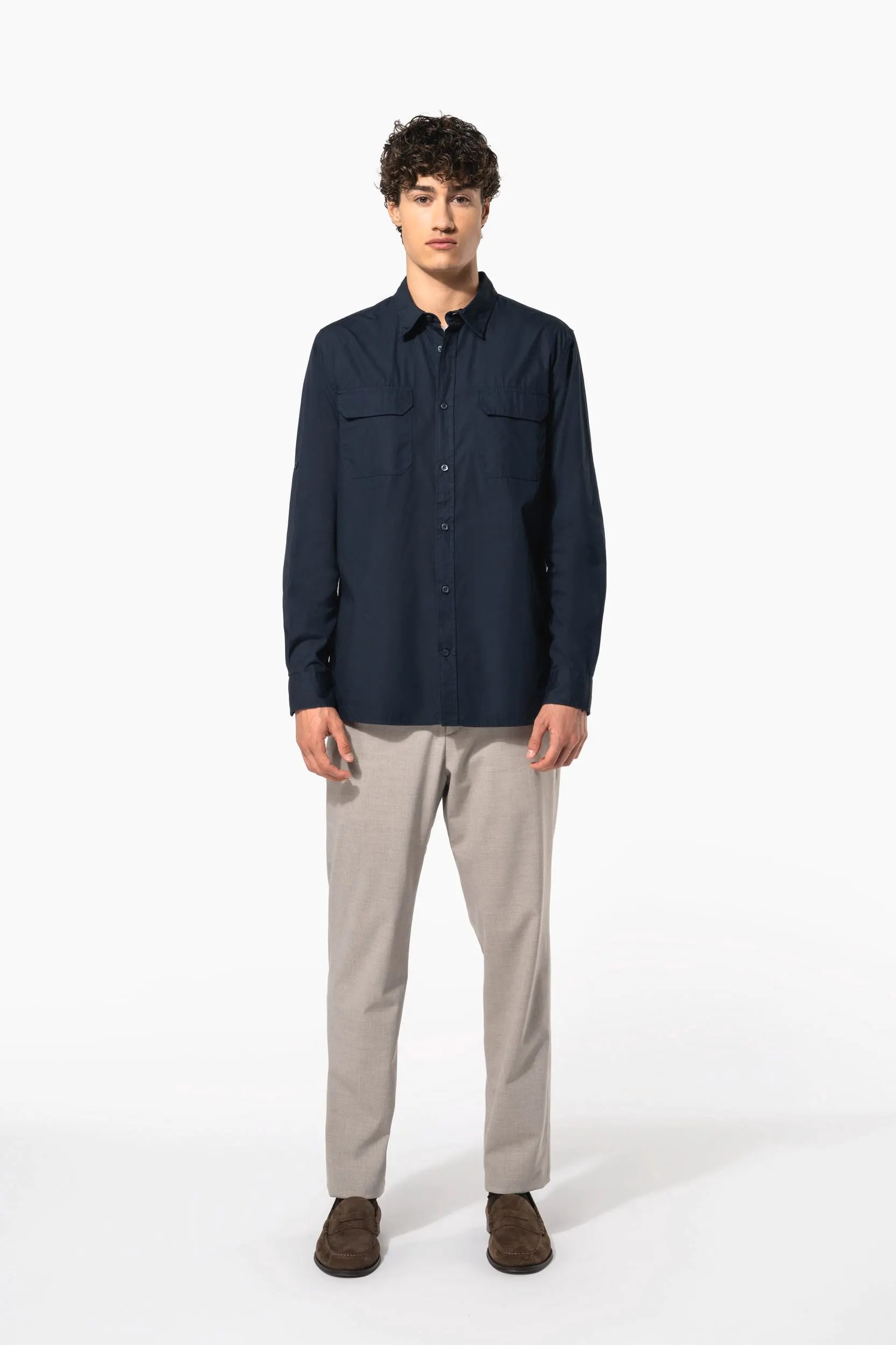 Camisa Safari manga larga hombre