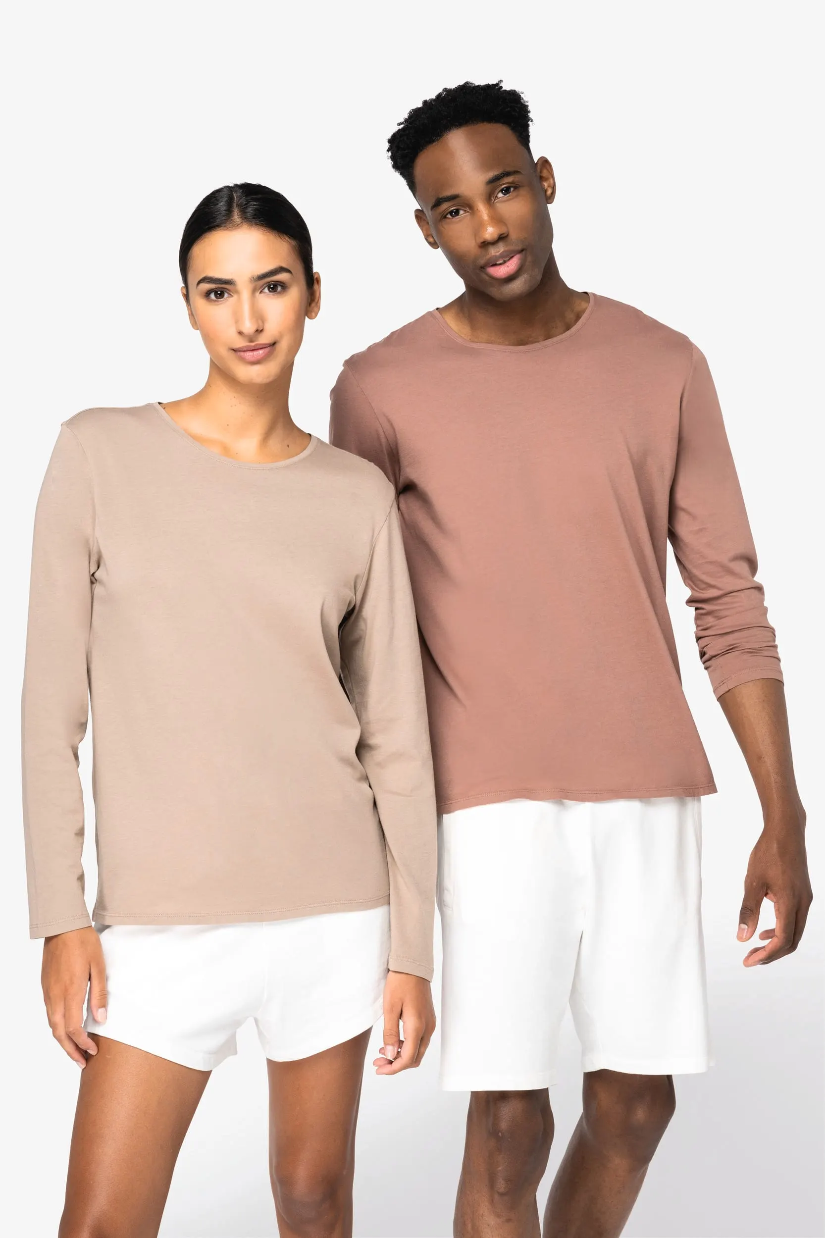 Camiseta ecorresponsable efecto lavado de manga larga unisex