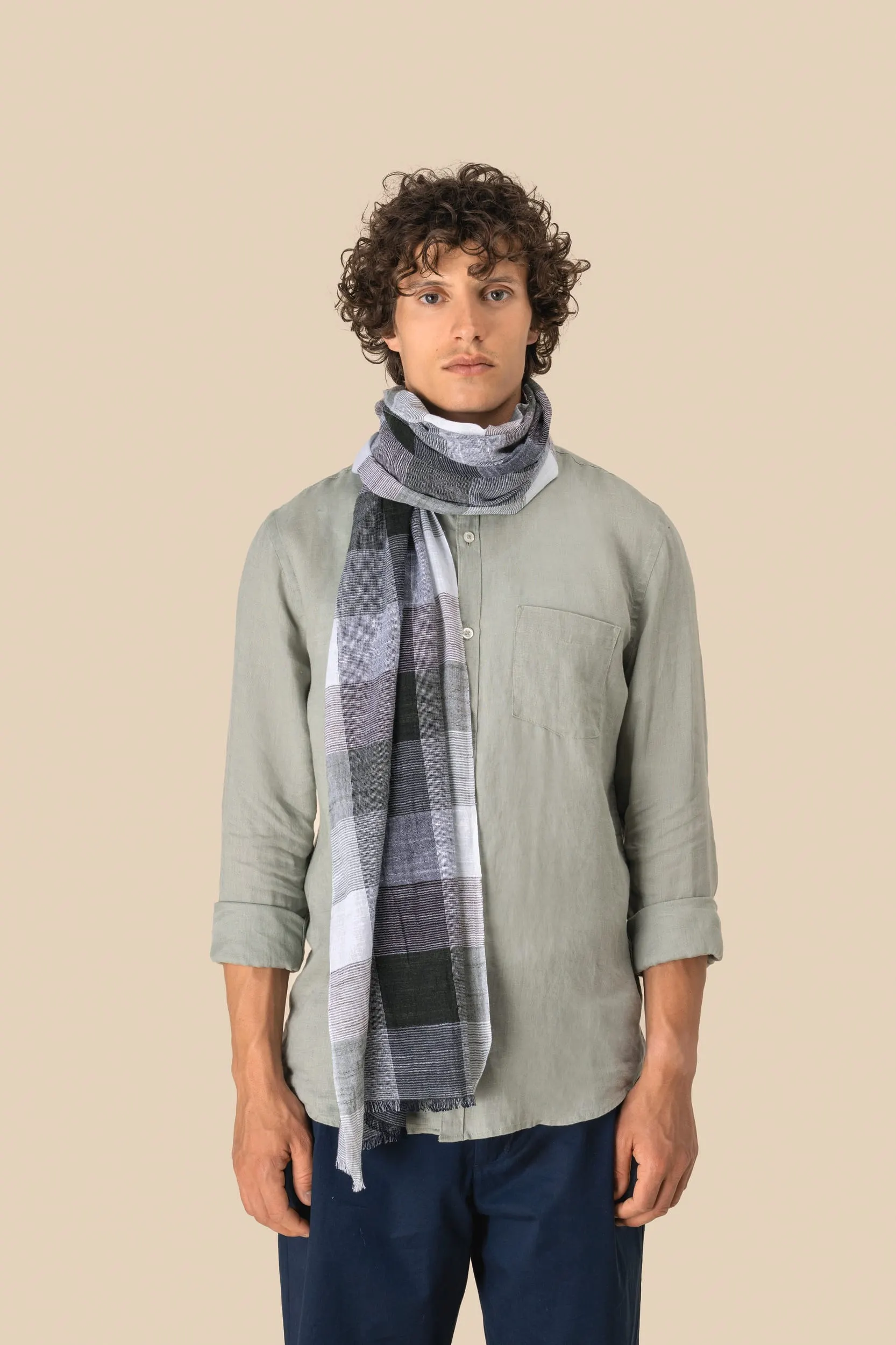 Fular a cuadros unisex