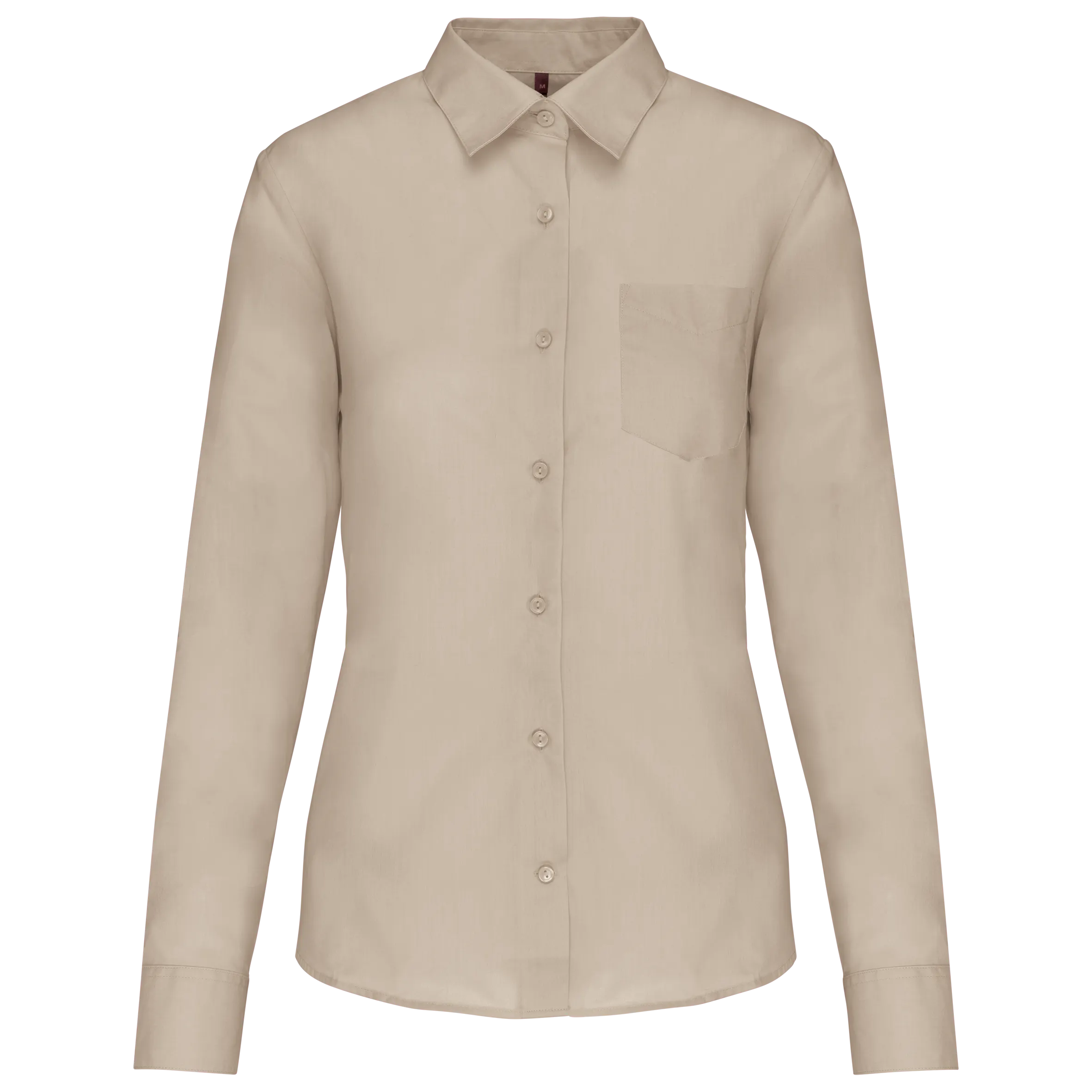 Camisa popelina de polialgodón manga larga mujer