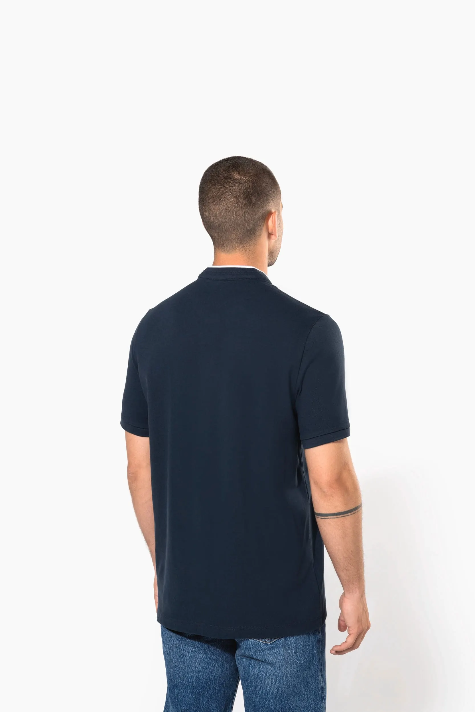 Polo con cuello mao manga corta hombre