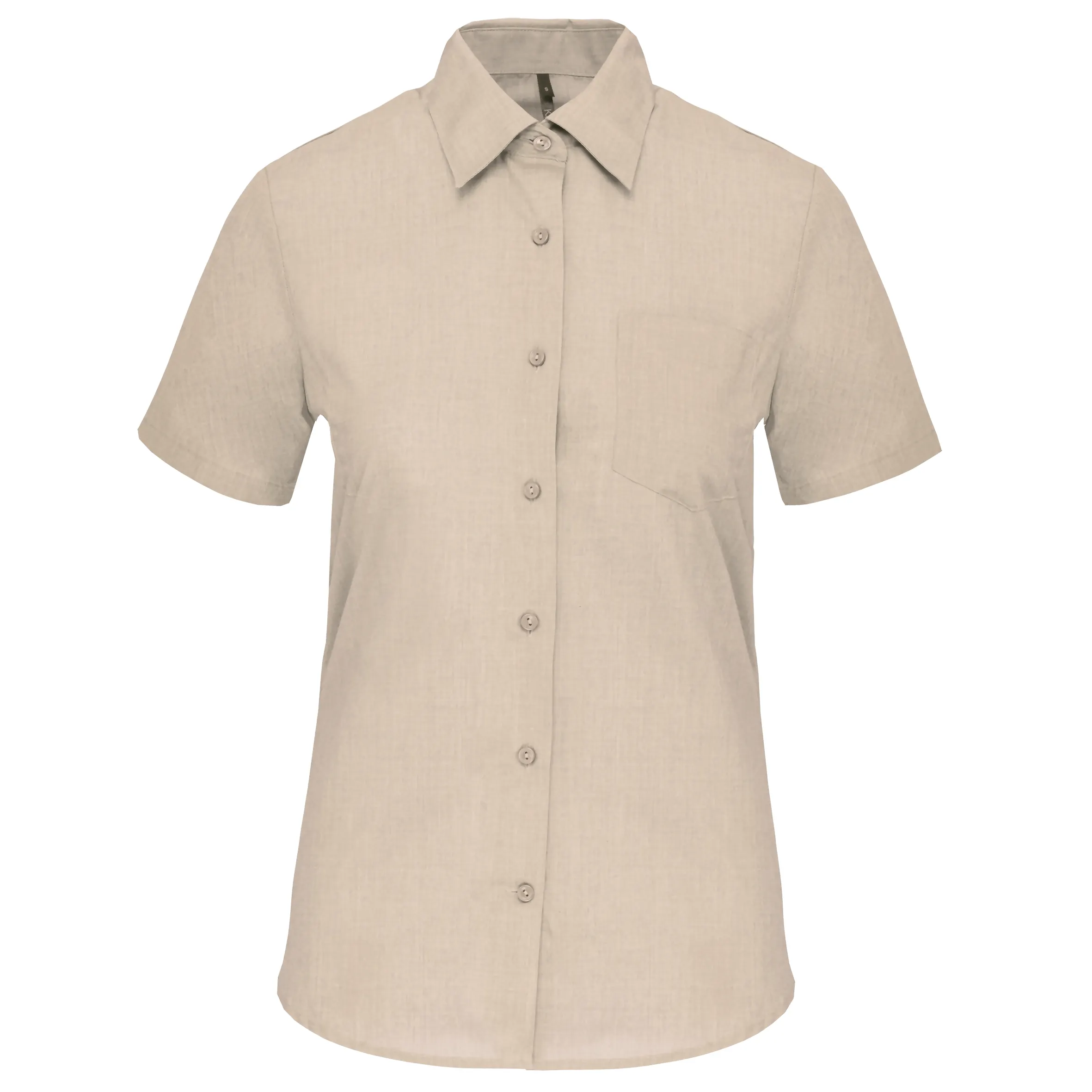 Camisa popelina de polialgodón manga corta de fácil cuidado mujer