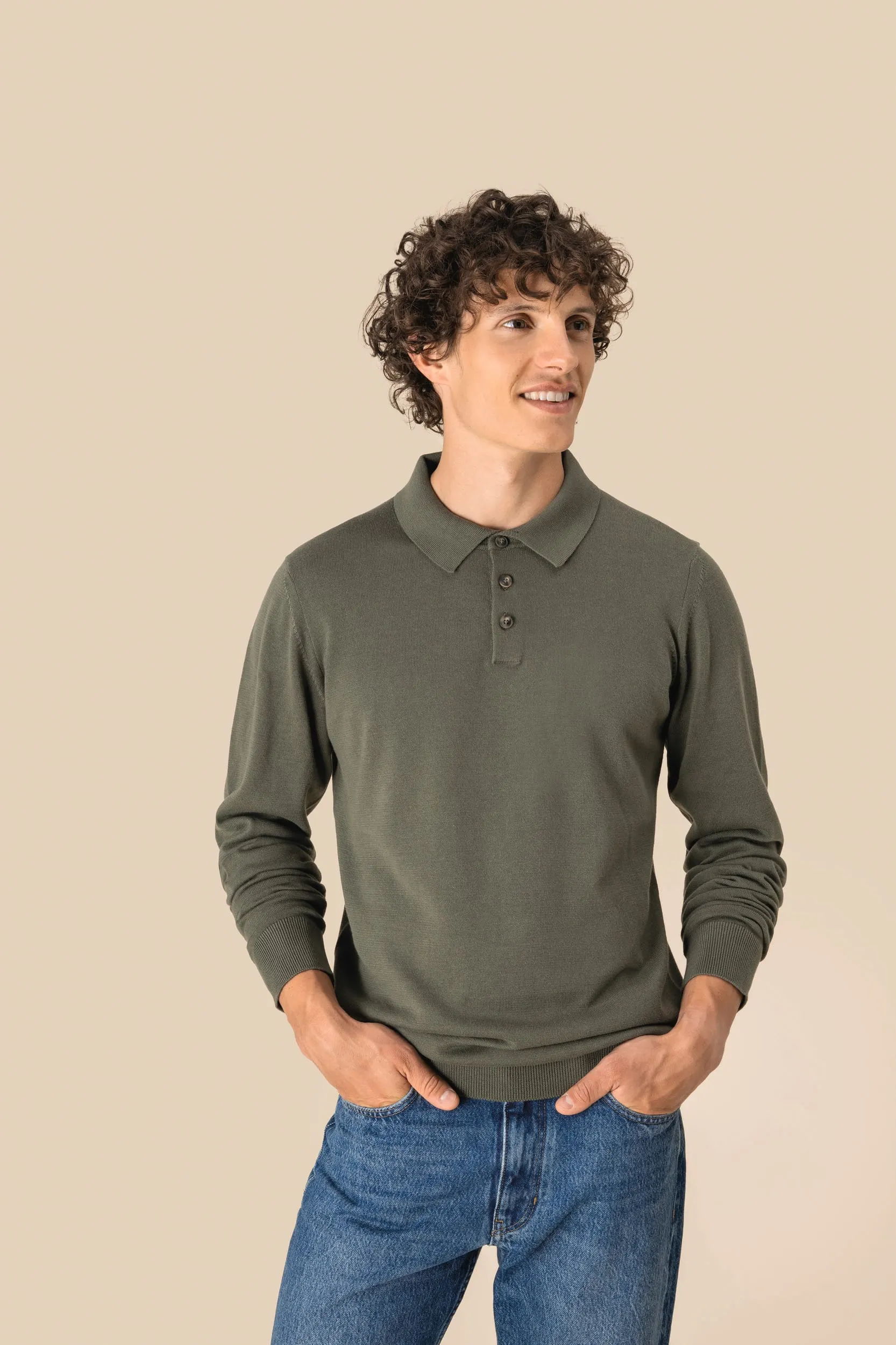 Polo ecorresponsable manga larga hombre