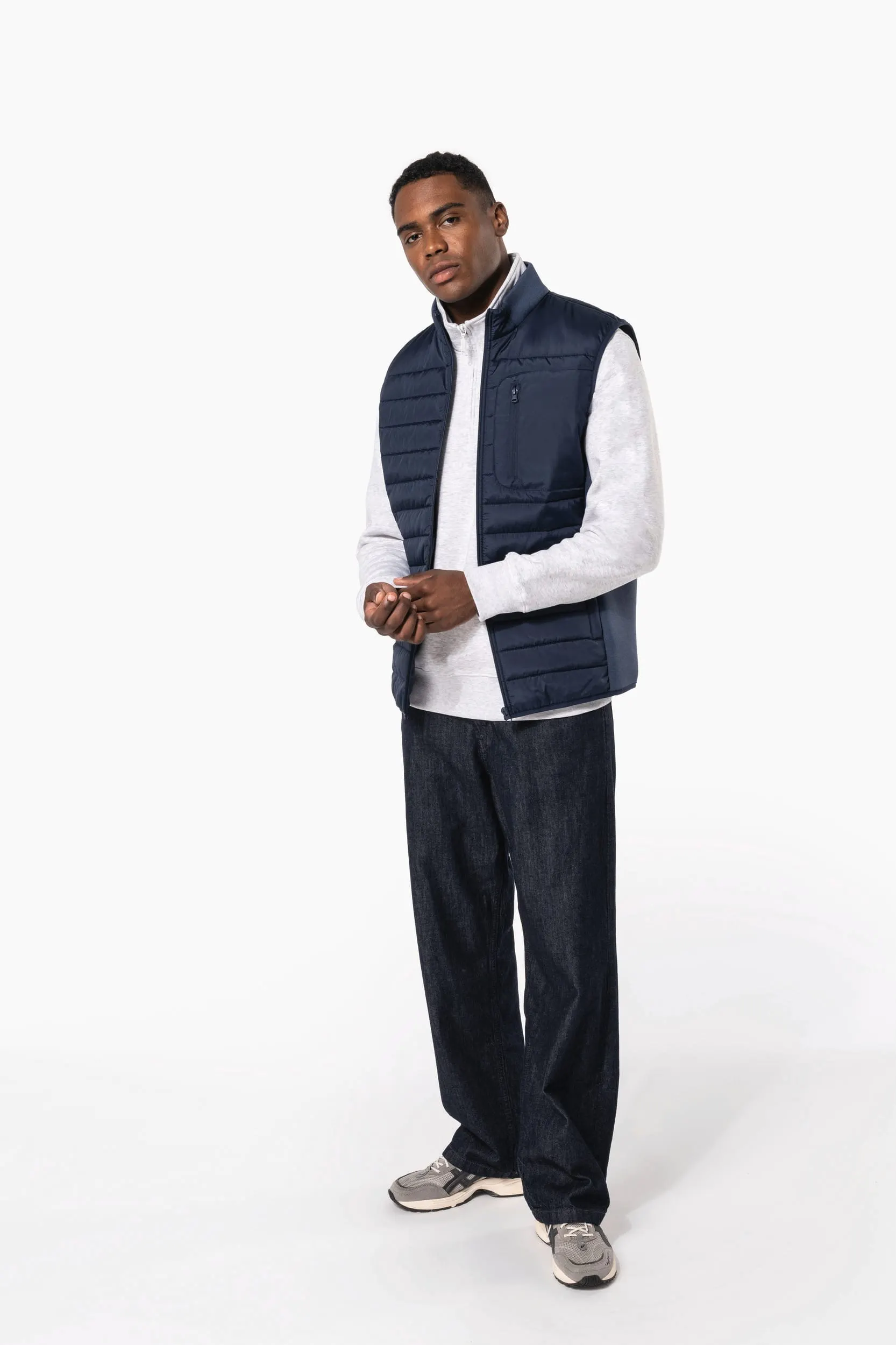 Chaleco bimaterial hombre