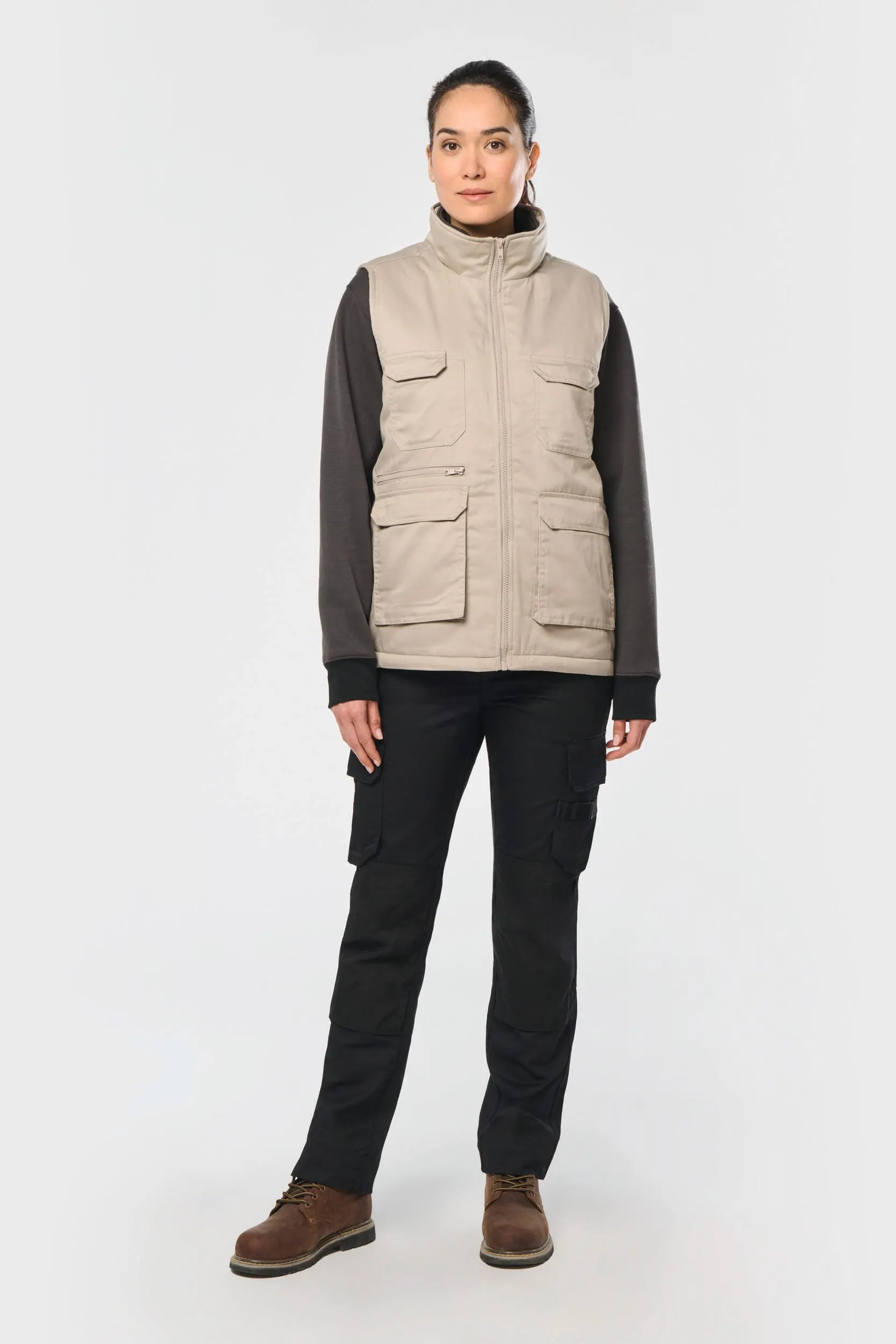 Chaleco polialgodón multibolsillos acolchado - Unisex