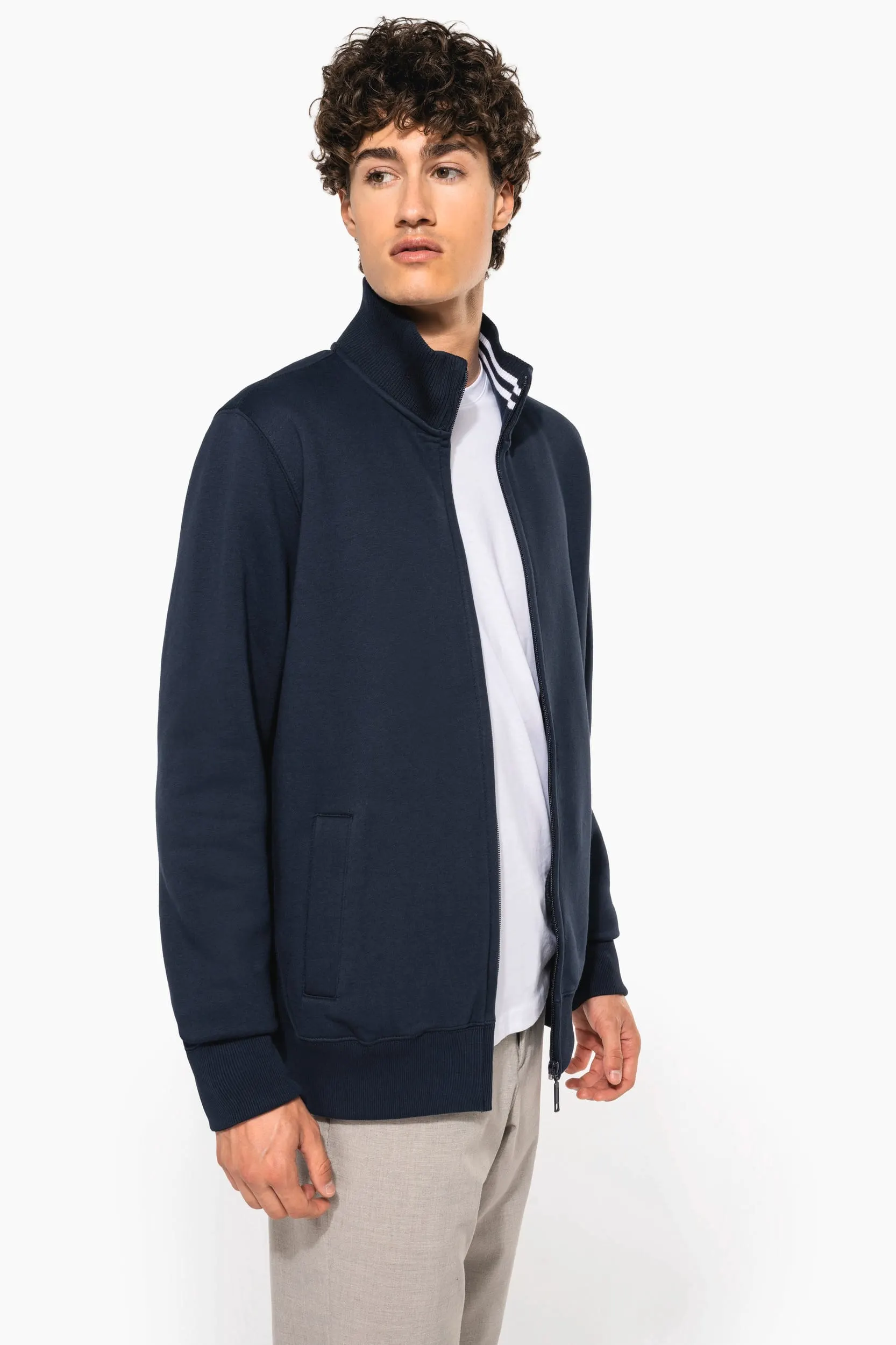 Chaqueta de felpa con cremallera hombre