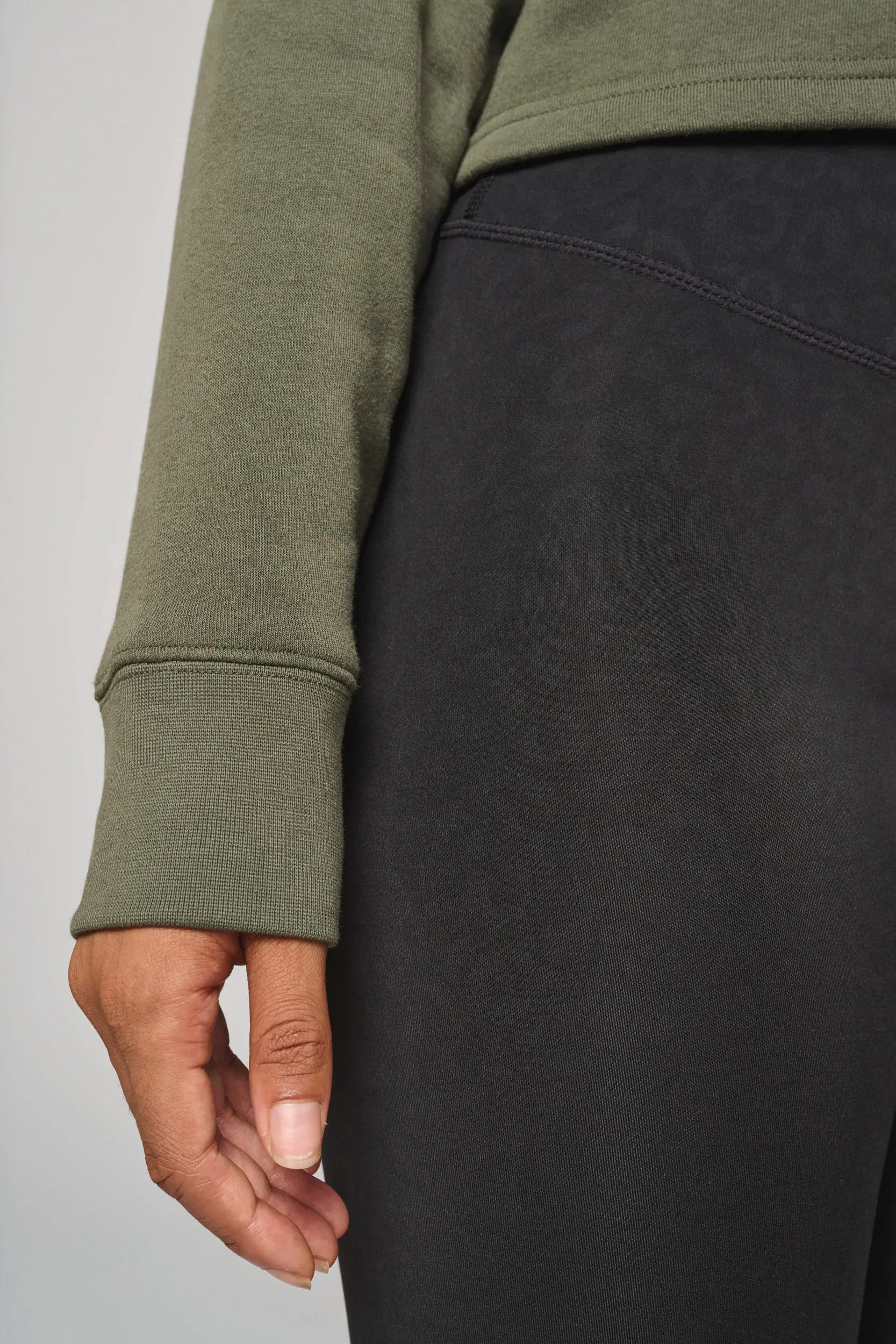 Sudadera crop cuello redondo mujer