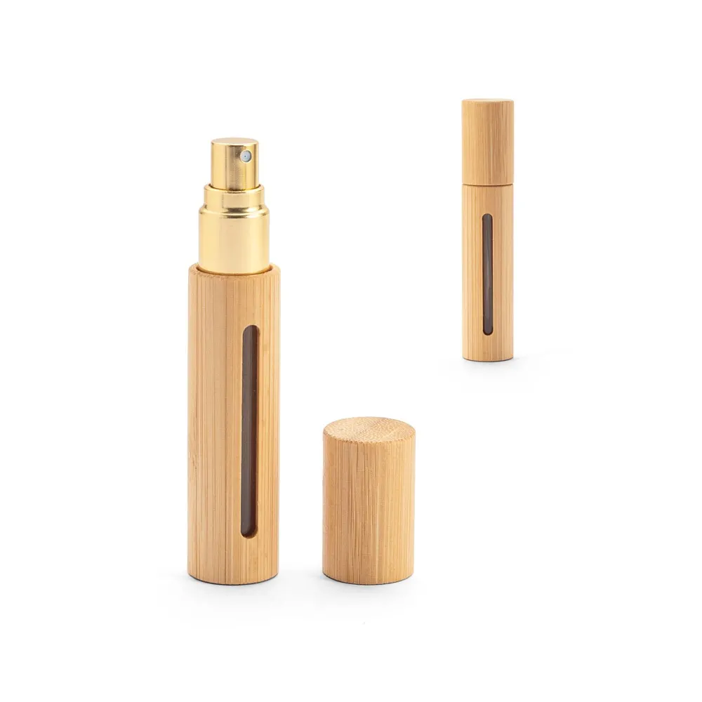 REESE. Atomizador de perfume recargable con carcasa de bambú natural