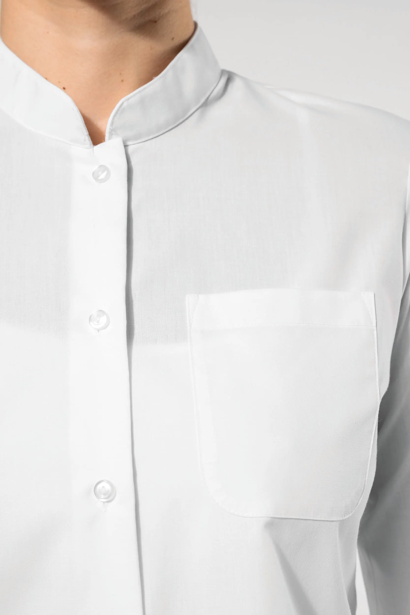 Camisa cuello mao manga larga mujer