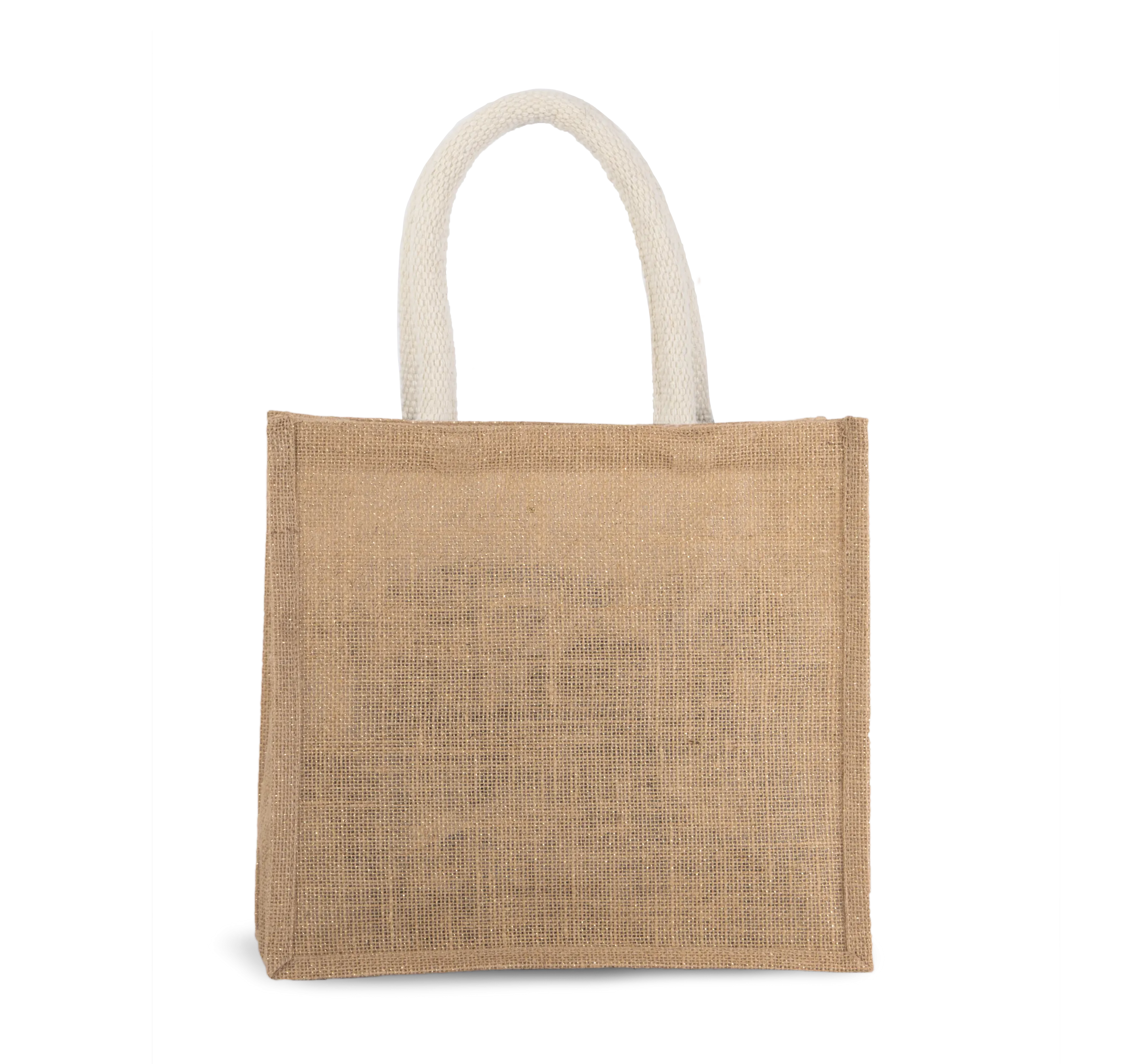 Bolsa estilo tote de tela de yute, modelo mediano