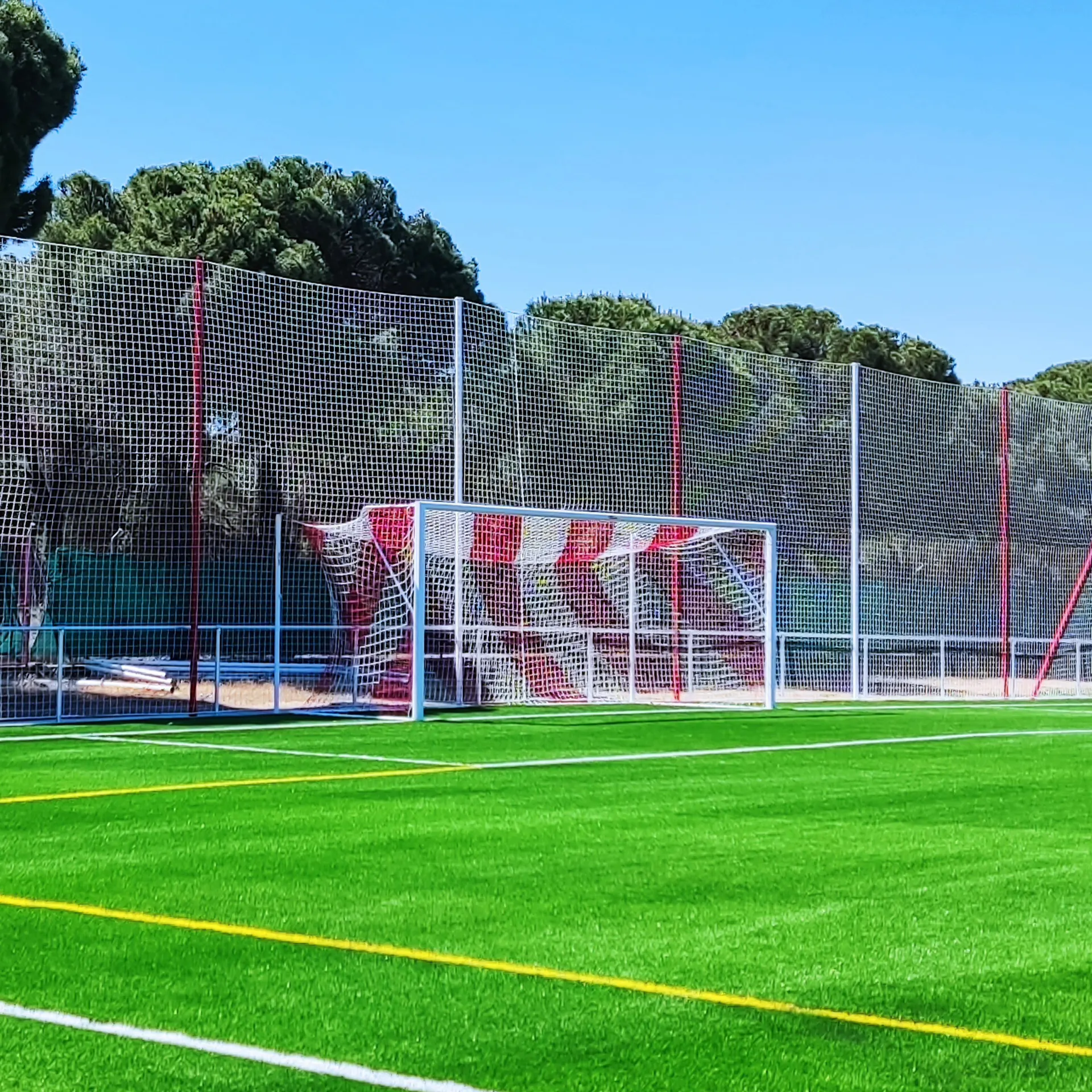 JUEGO DE 2 REDES FUTBOL 11 4 MM POLIPROPILENO MALLA 120 BICOLOR