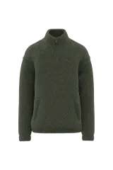 Sudadera de sherpa con 1/4 de cremallera y hombros caídos unisex