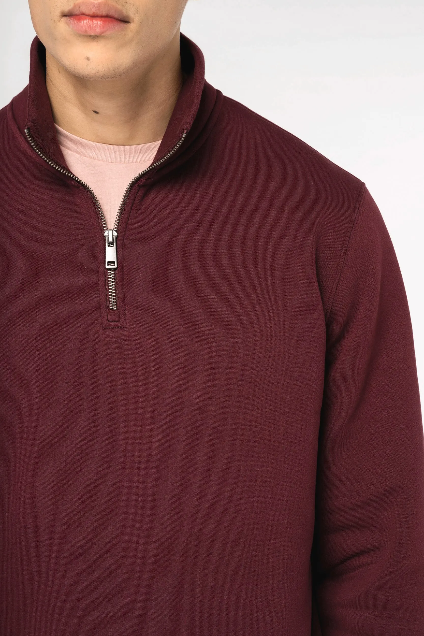 Sudadera ecorresponsable de cuello alto con cremallera hombre