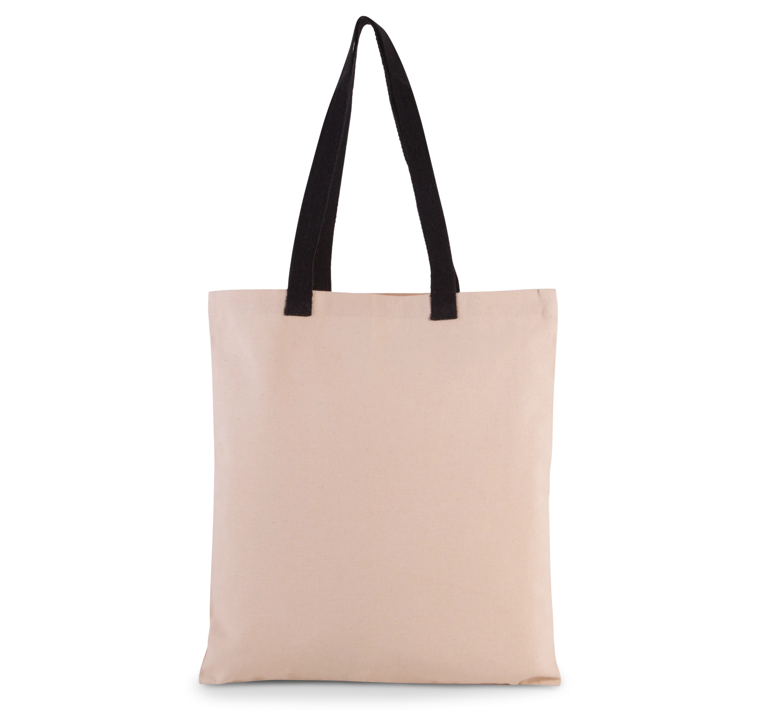 Bolsa shopper tejido canvas plana con asas contrastadas