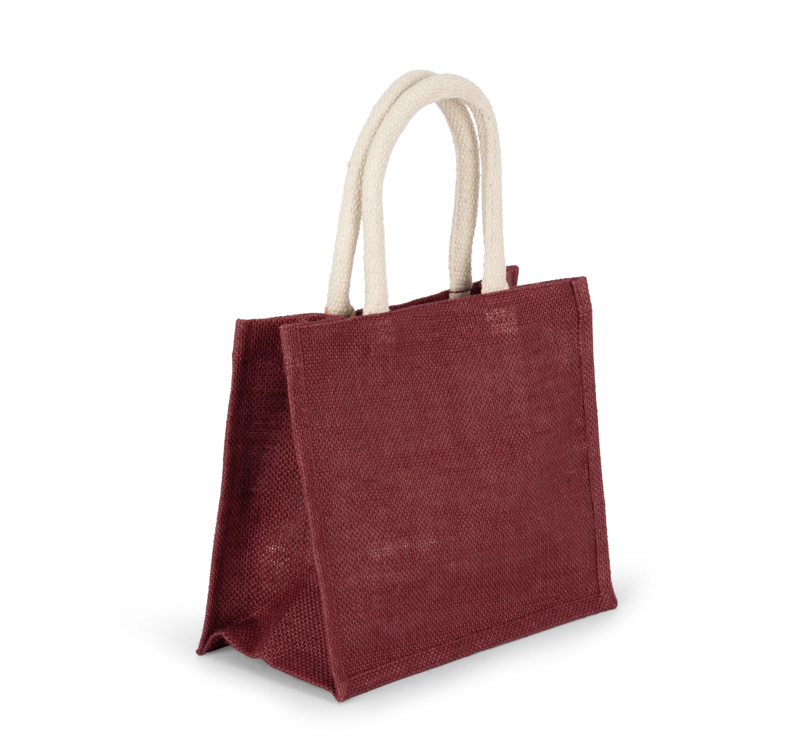 Bolsa estilo tote de tela de yute, modelo mediano
