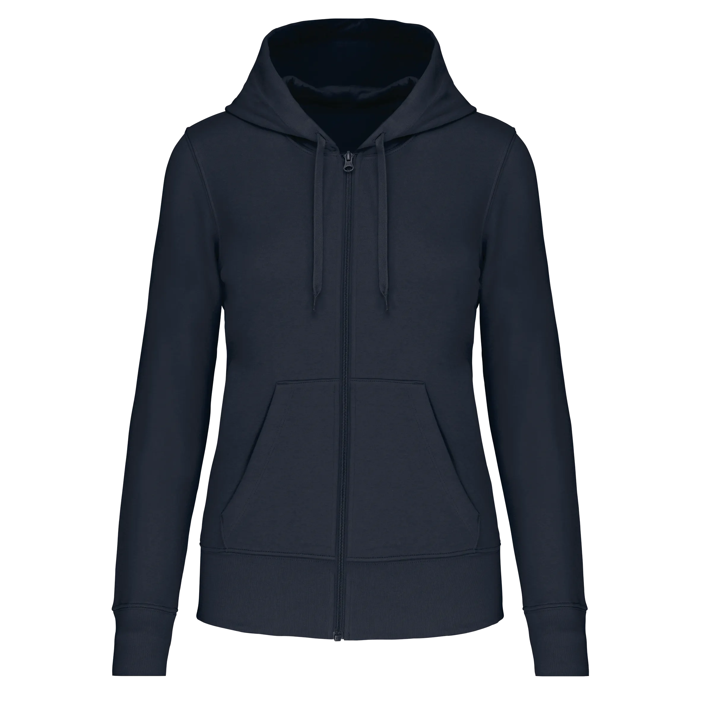 Sudadera con capucha y cremallera ecorresponsable mujer