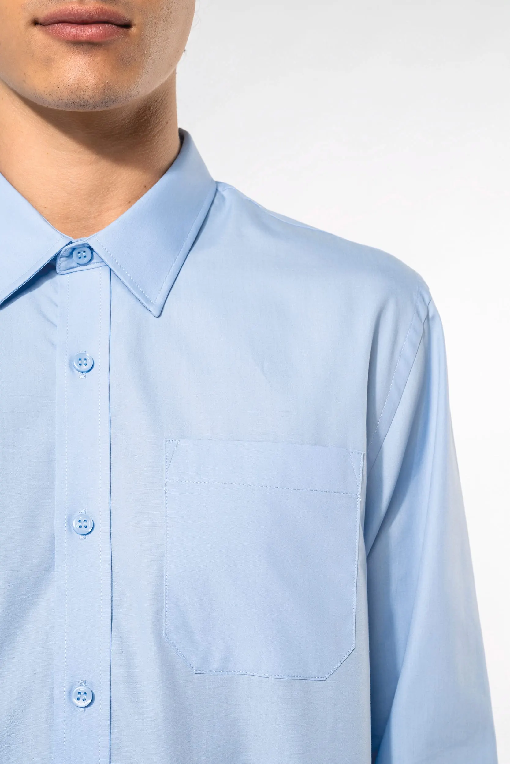 Camisa popelina manga larga hombre