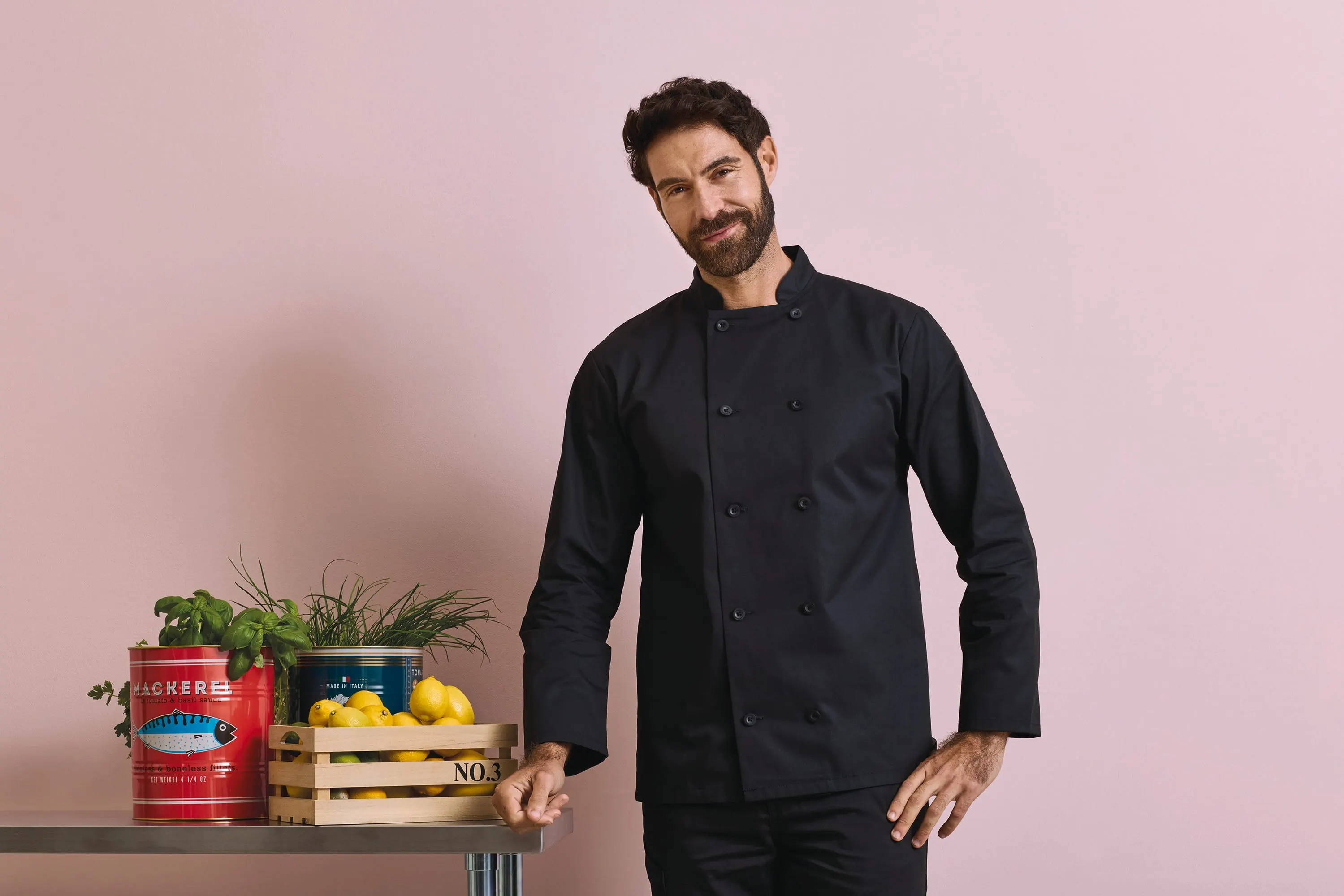 Chaqueta de cocina manga larga