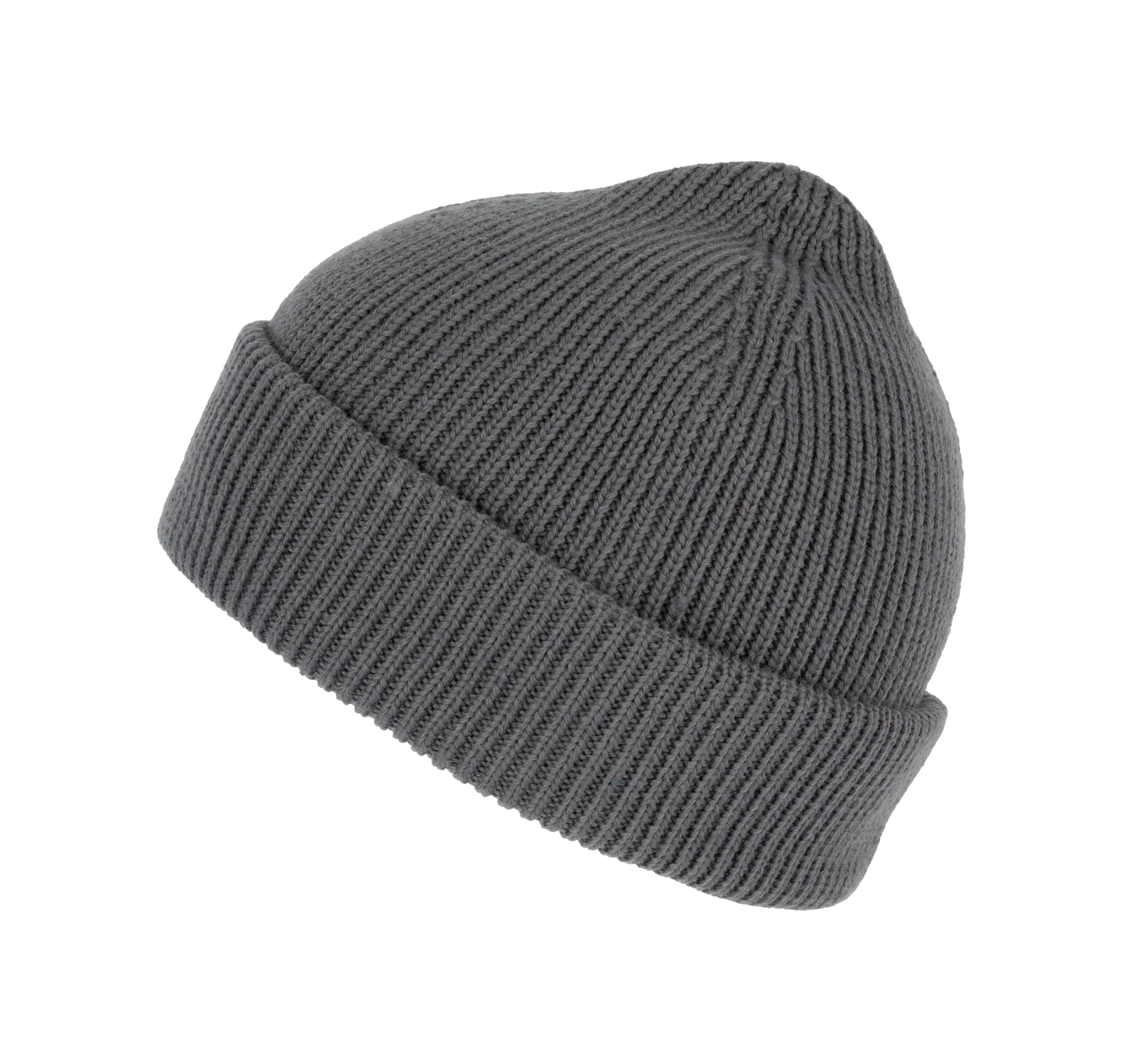 Gorro de punto canalé con doble dobladillo