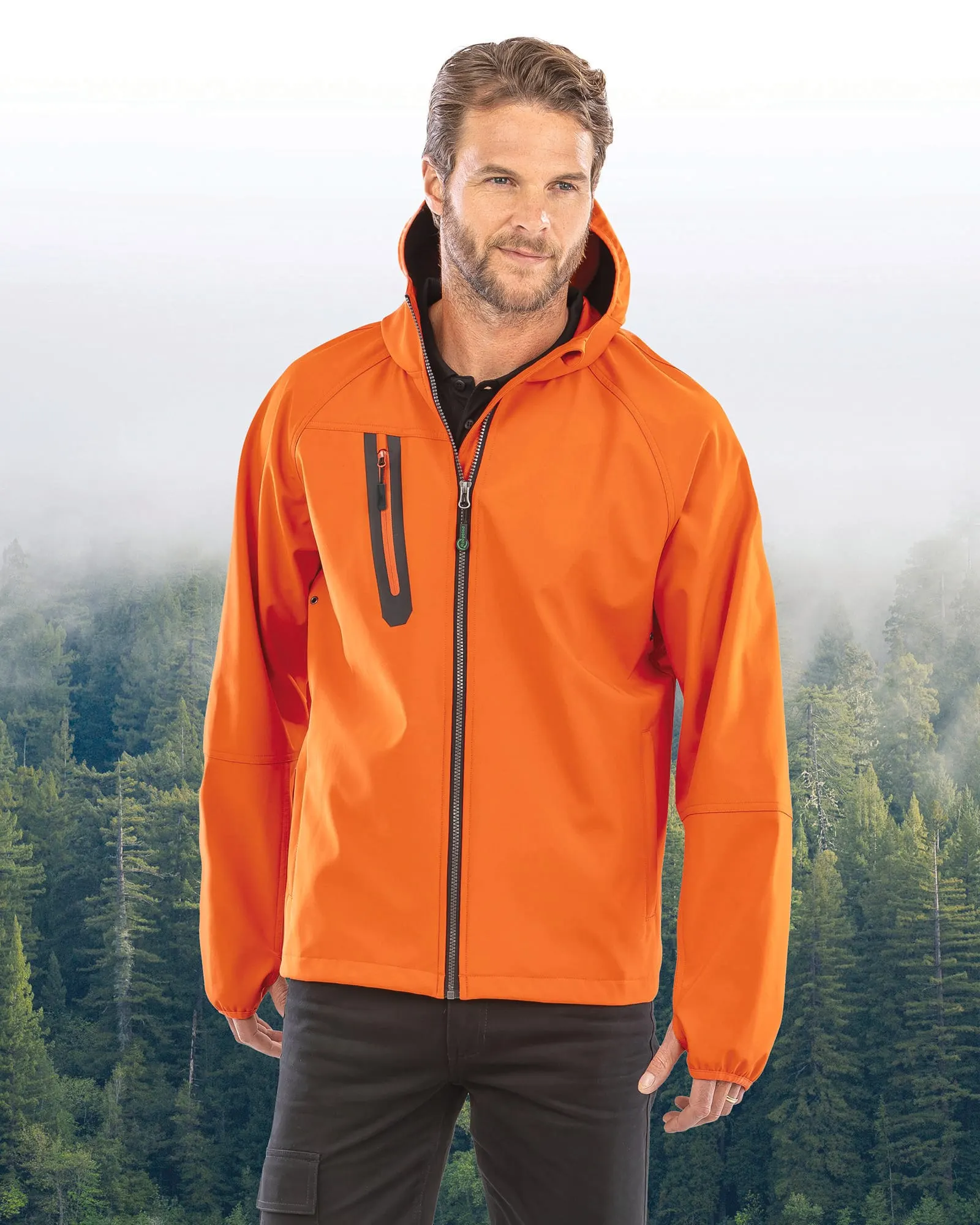 Chaqueta softshell 3 capas reciclada con capucha unisex<br/>