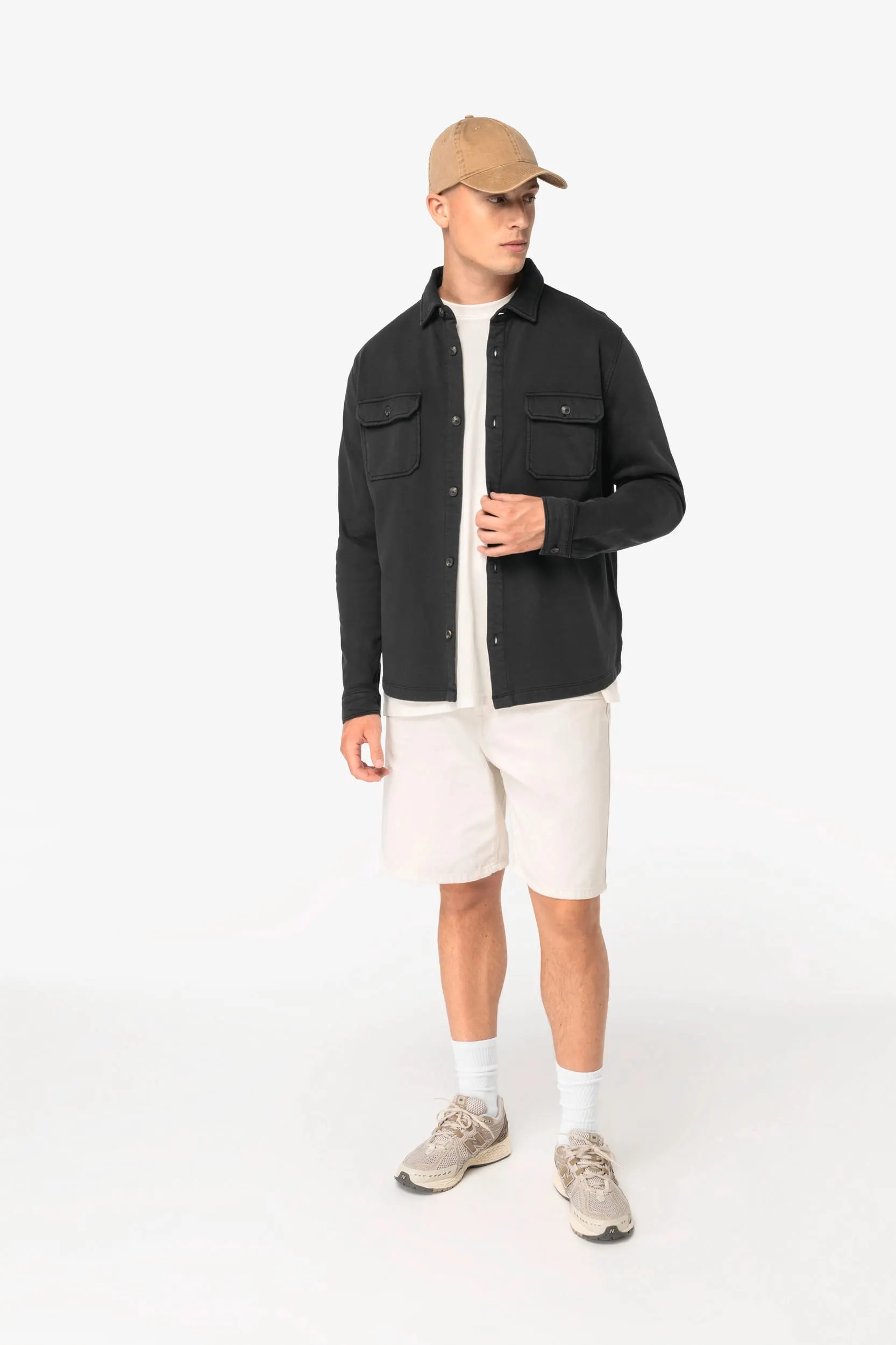 Sobrecamisa ecorresponsable efecto lavado de felpa perchada hombre