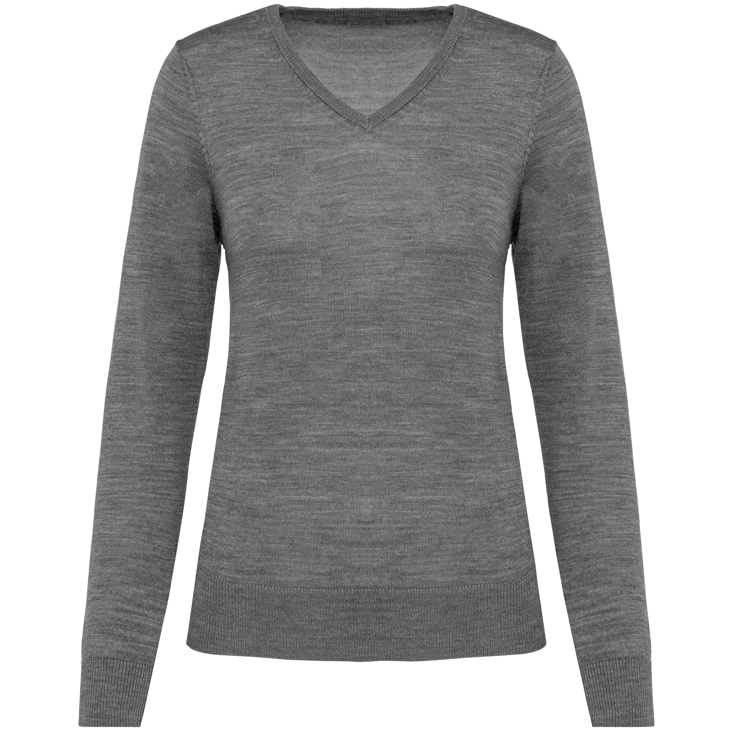 Jersey lana merina cuello de pico mujer