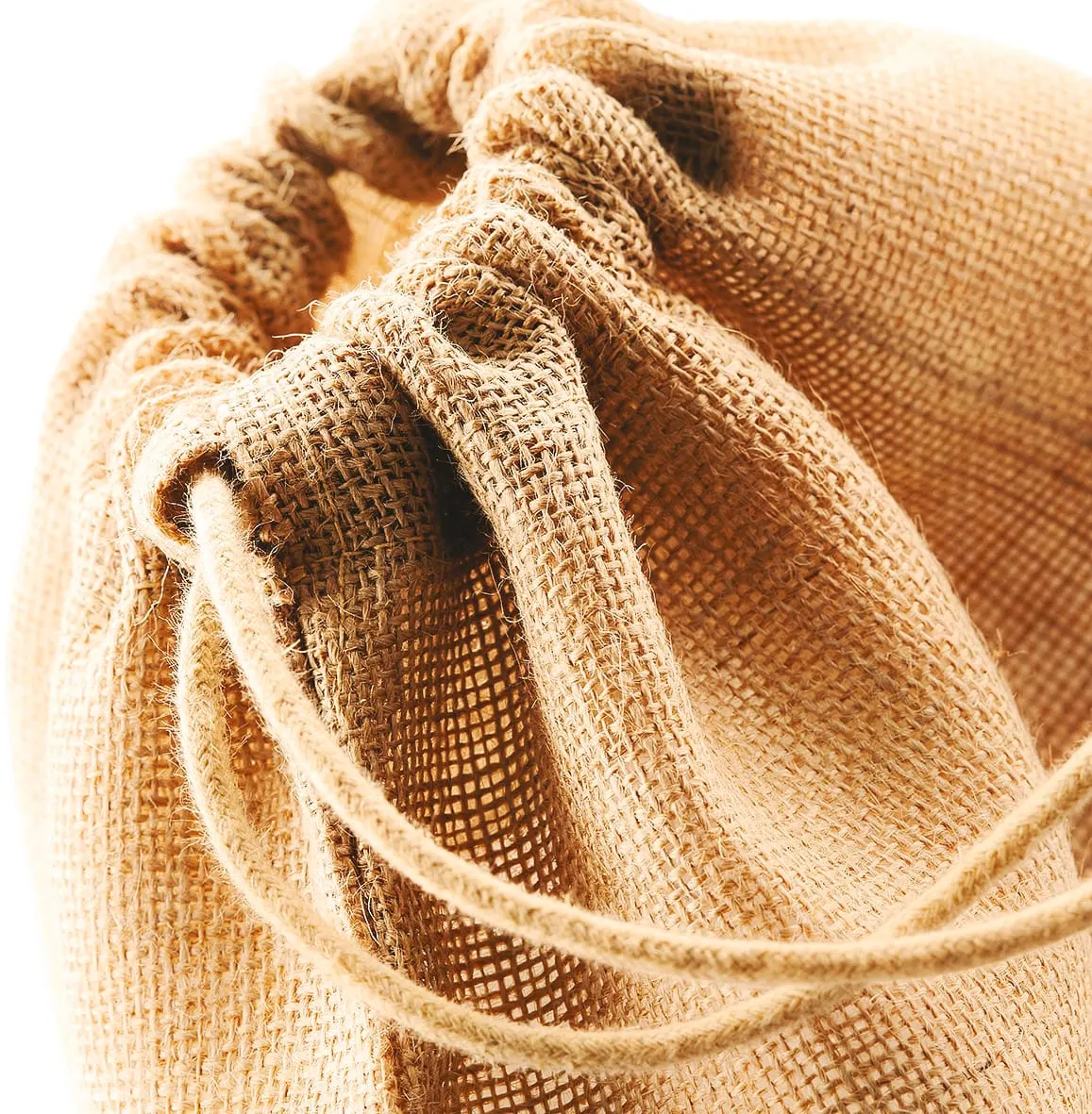 Bolsa de yute con cordones
