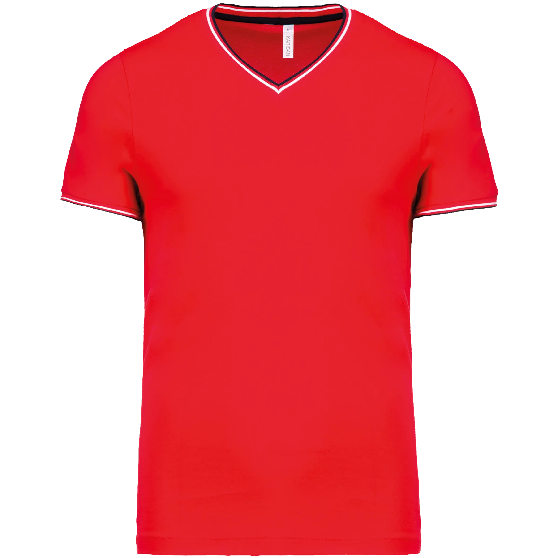 Camiseta de punto piqué con cuello de pico de hombre