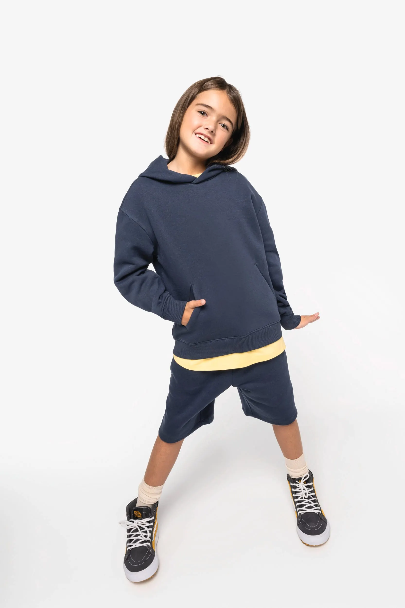 Sudadera ecorresponsable con capucha oversize infantil