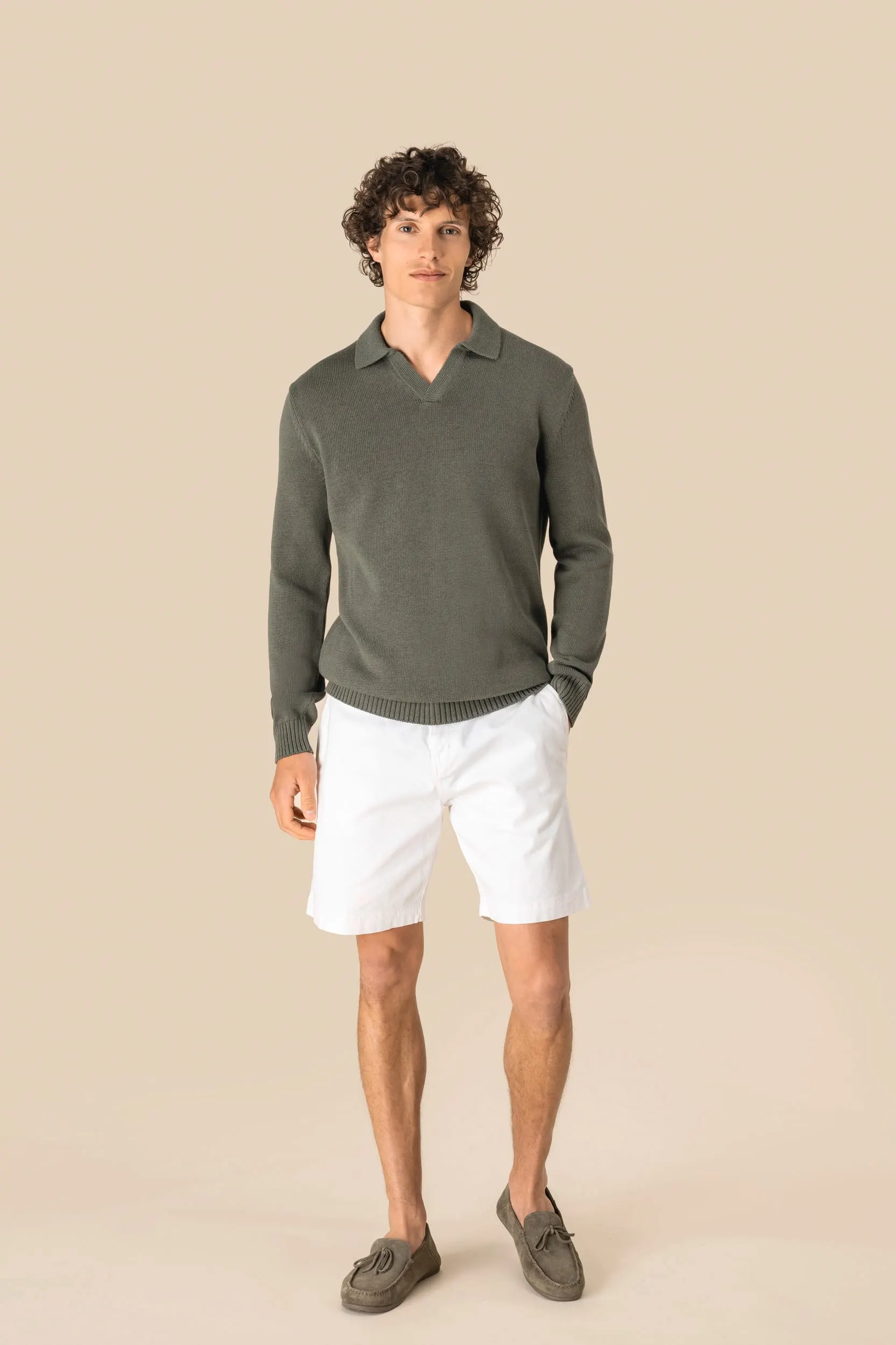 Jersey cuello polo hombre